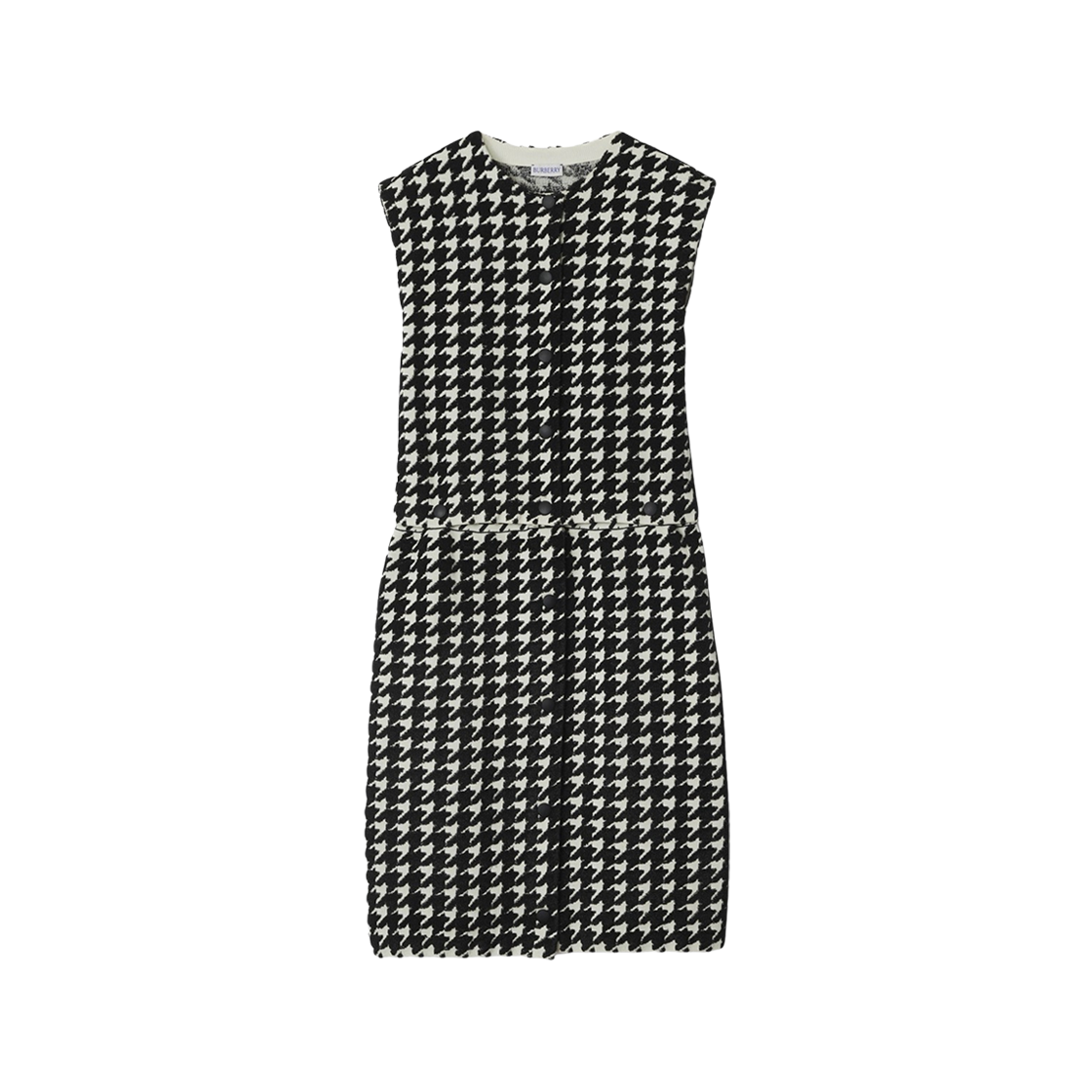 (W) Burberry Houndstooth Nylon Blend Dress Black 상세 이미지 1