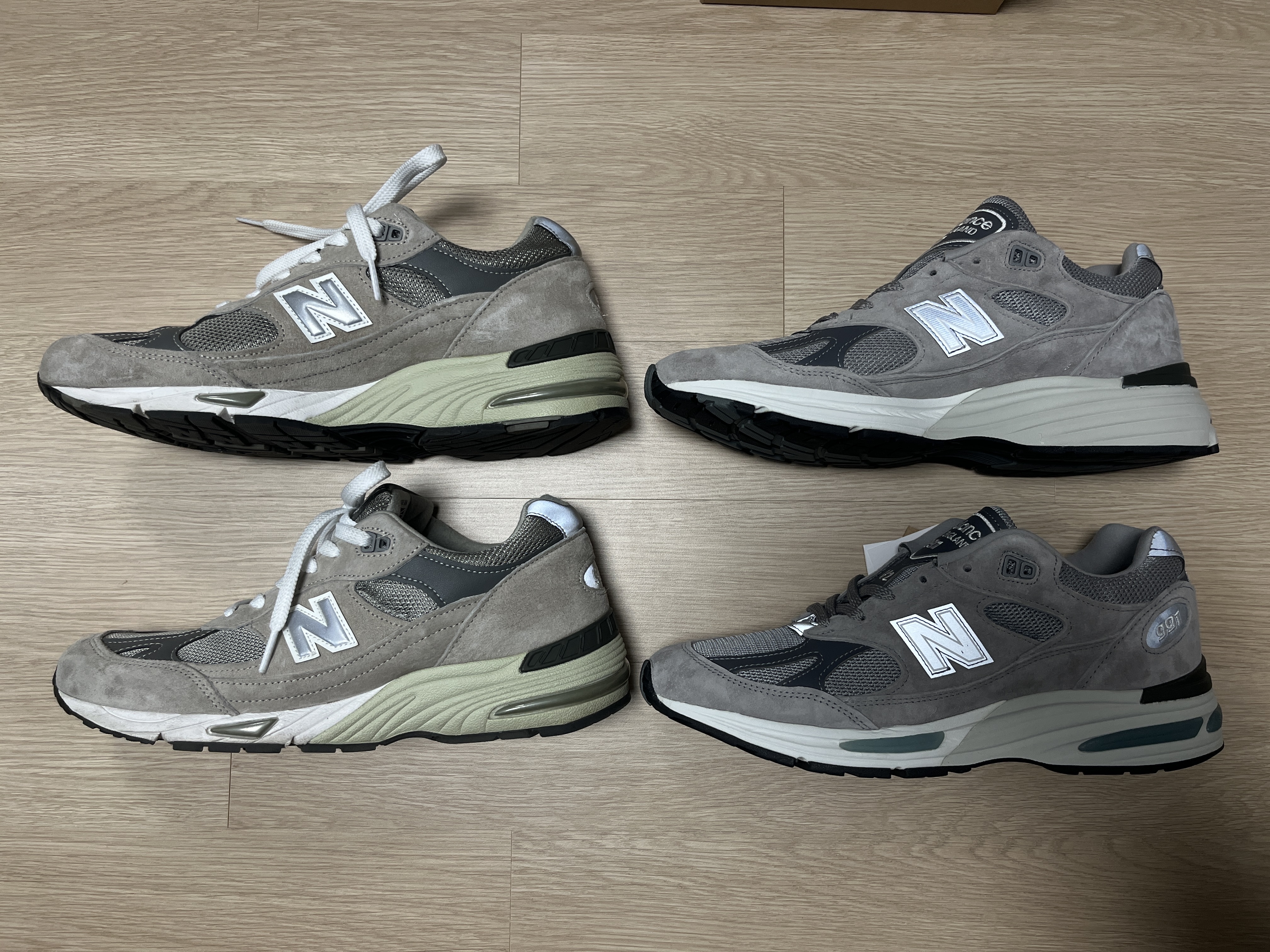 New Balance 991v2 Made in UK Rock Ridge Alloy Silver 착용 스타일 - 4