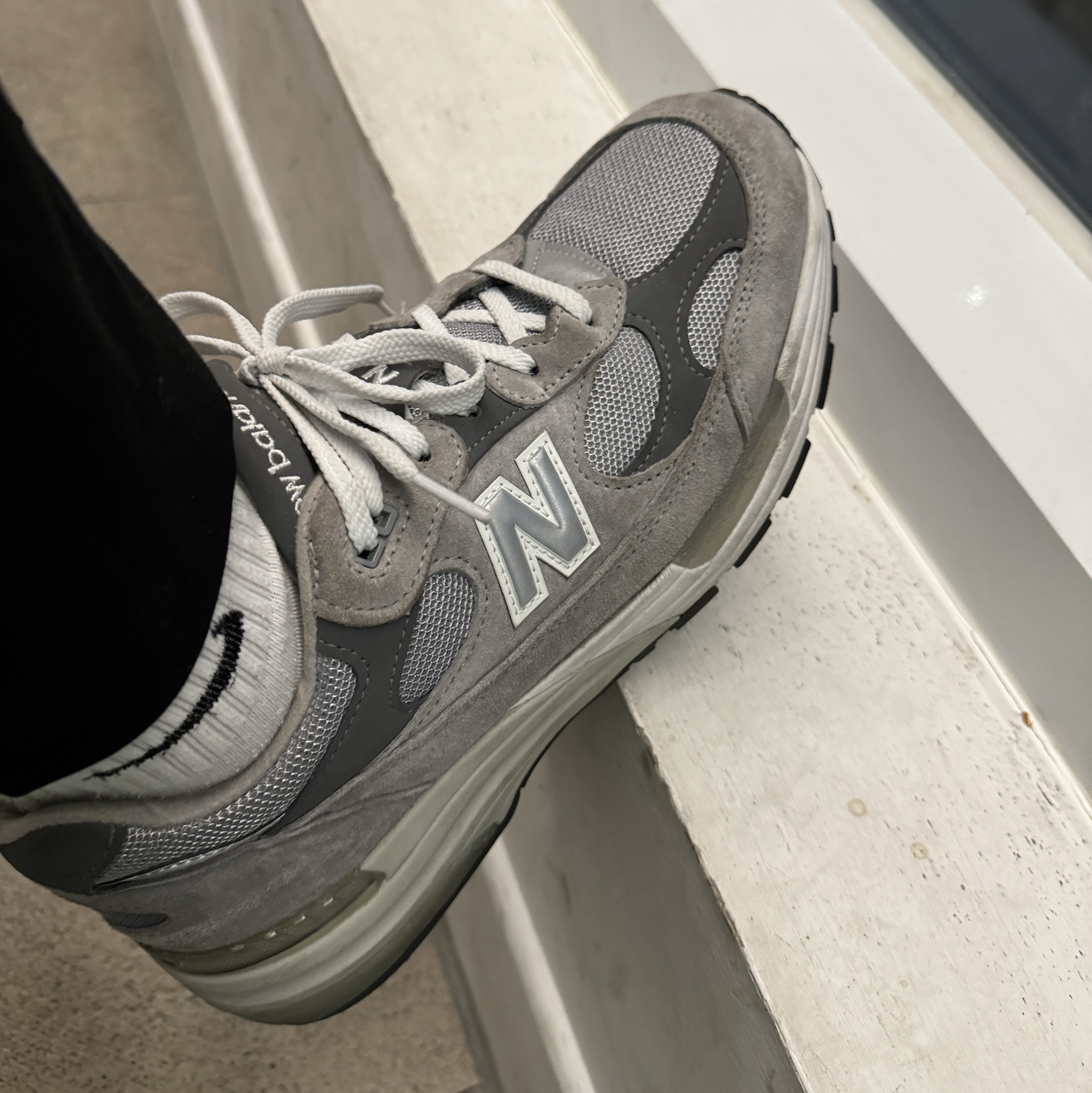 New Balance 992 Made in USA Grey - D Standard 착용 스타일