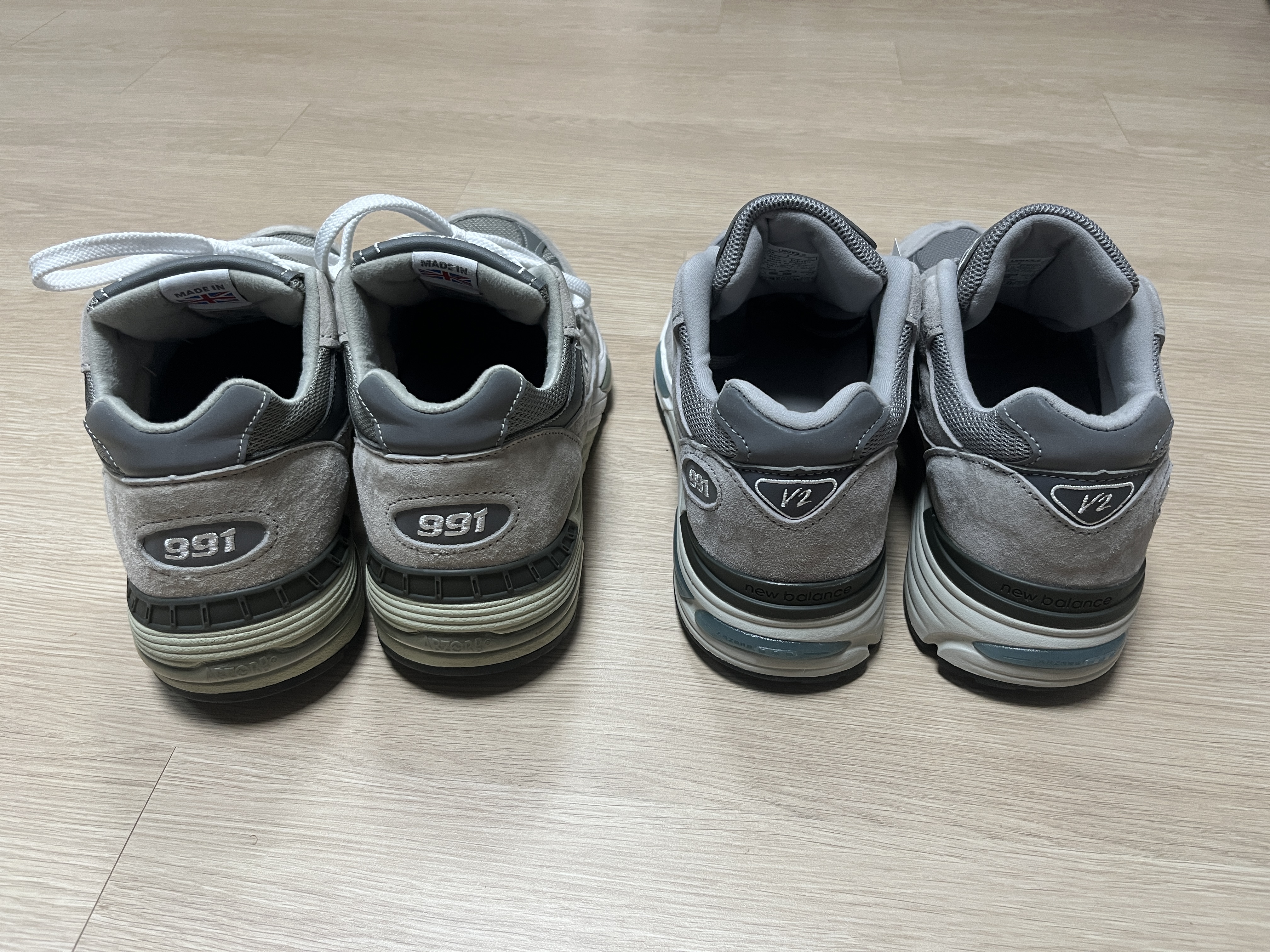 New Balance 991v2 Made in UK Rock Ridge Alloy Silver 착용 스타일 - 5