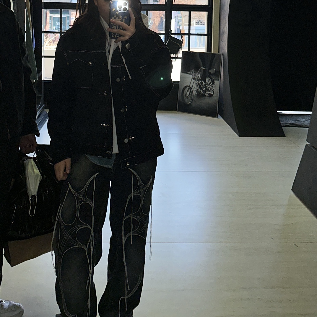 Thug Club Tribal Tree Denim Pants Blue 착용 스타일 - 2