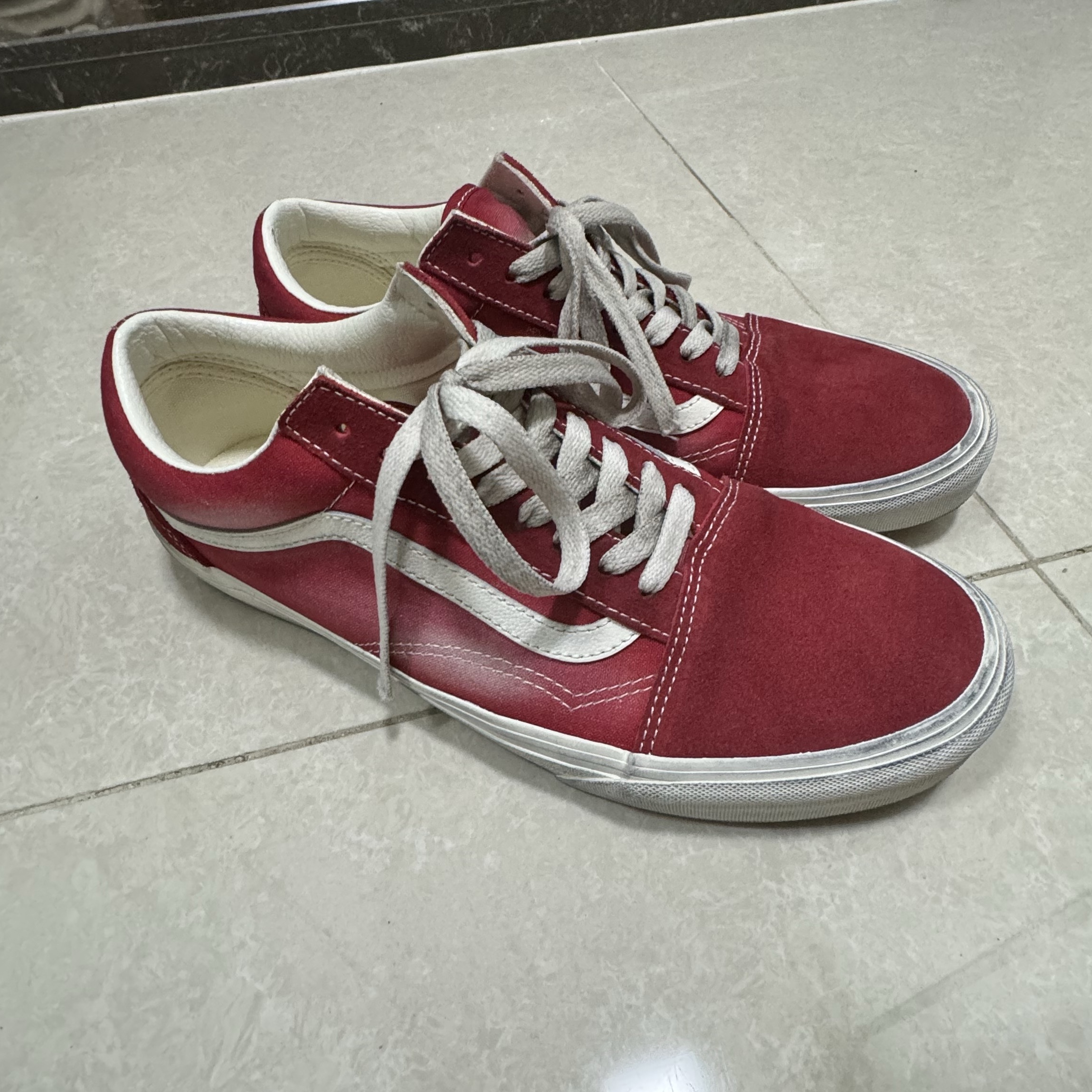 Vans Old Skool Wave Washed Red 착용 스타일 - 2
