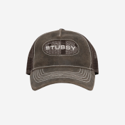 Stussy Low Pro Trucker Cut-Out Leather Snapback Brown