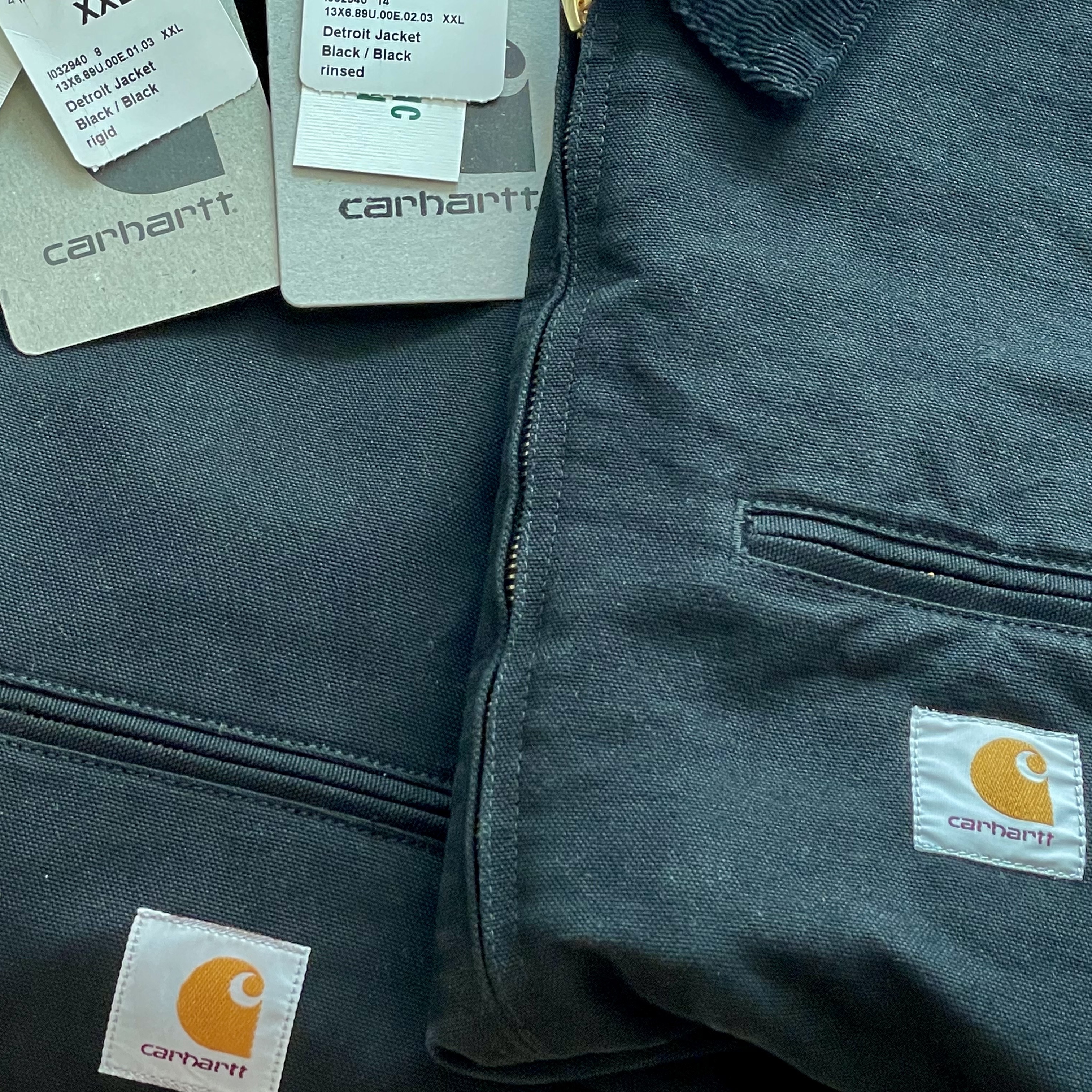 Carhartt WIP Organic Cotton Dearborn Canvas Detroit Jacket Black Rinsed - Spring, Carhartt WIP Organic Cotton Dearborn Canvas Detroit Jacket Black Rigid - Spring 착용 스타일 - 2