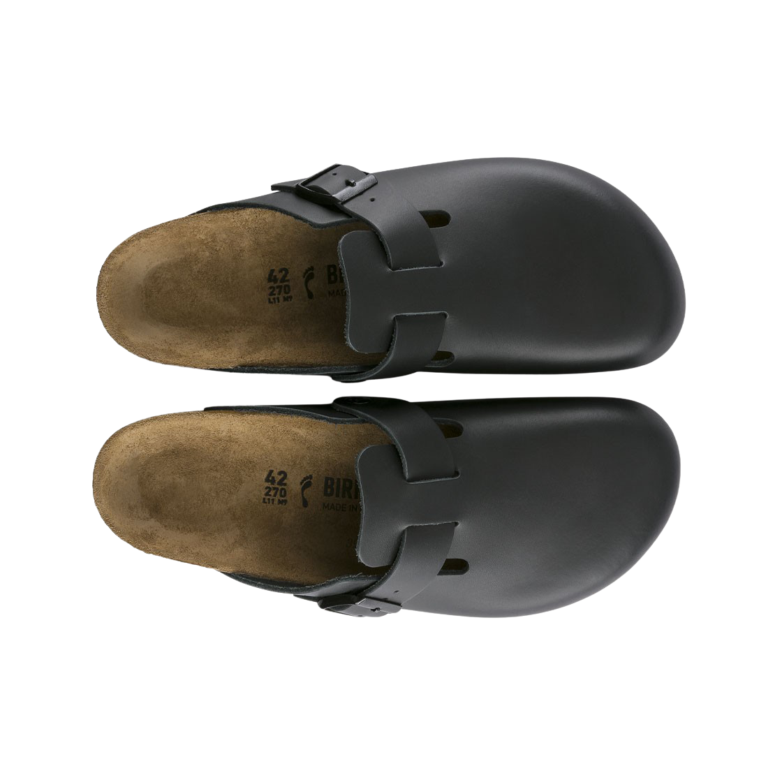 버켄스탁 보스턴 내츄럴 레더 블랙 - 내로우(Birkenstock Boston Natural Leather Black - Narrow) - 2