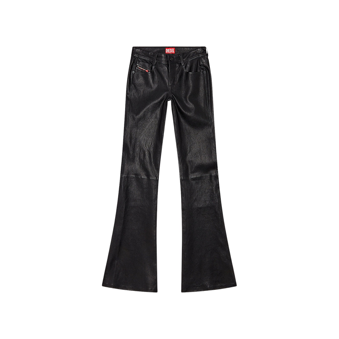 (W) Diesel L-Stellar Bootcut Pants In Stretch Leather Black 상세 이미지 1