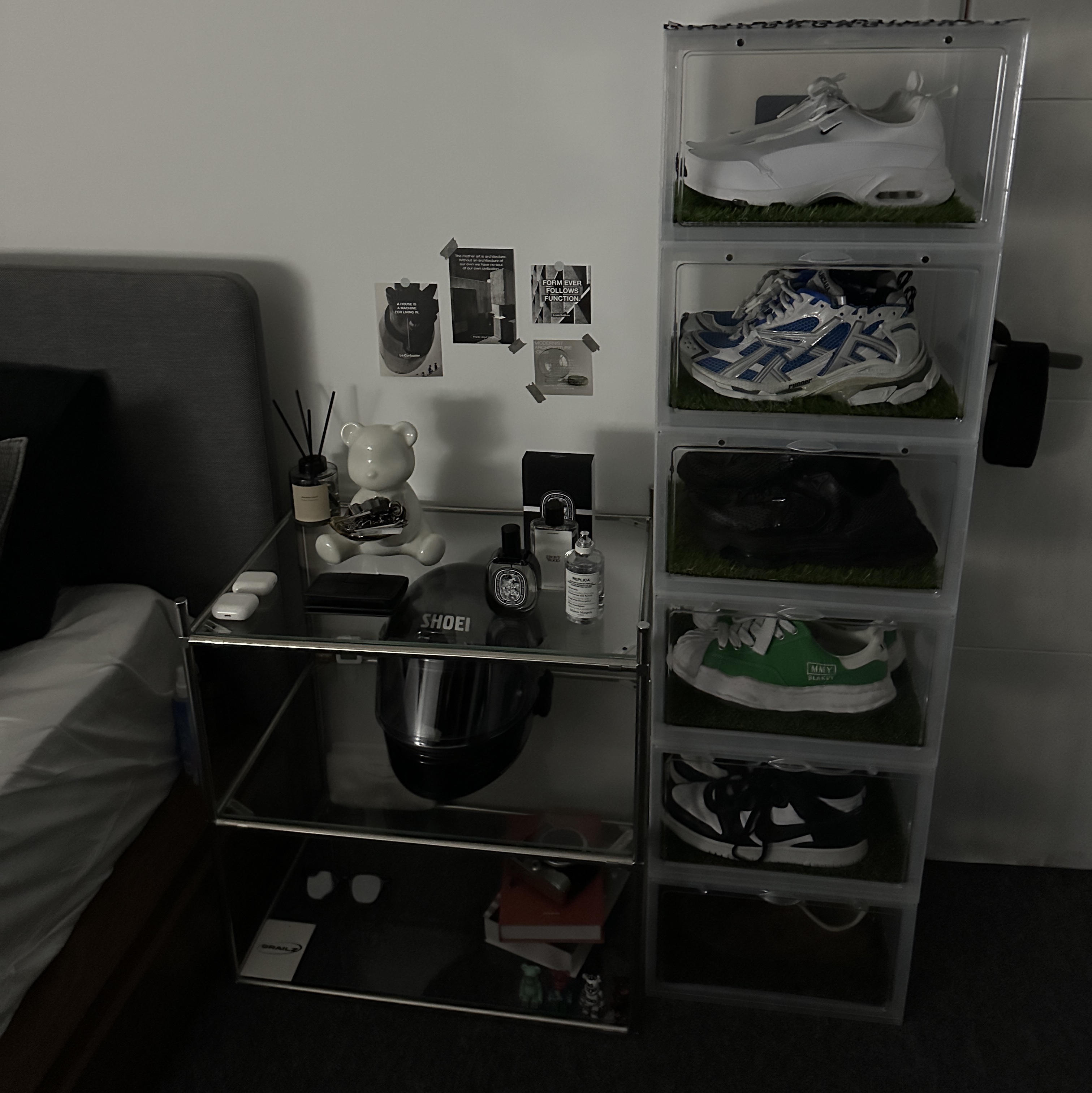 Nike x Comme des Garcons Homme Plus Air Max Sunder SP White, (W) Balenciaga Runner Sneakers Blue White 착용 스타일
