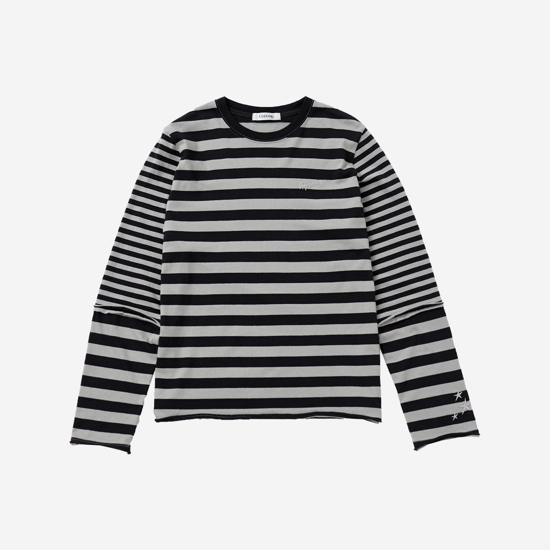 Gyeong P-Dyed Stripe Long Sleeve Tee Gray 상세 이미지 1