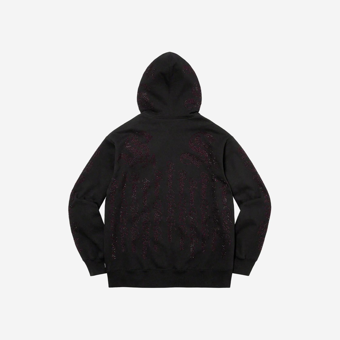 Supreme Rhinestone Zip Up Hooded Sweatshirt Black - 22SS 상세 이미지 2