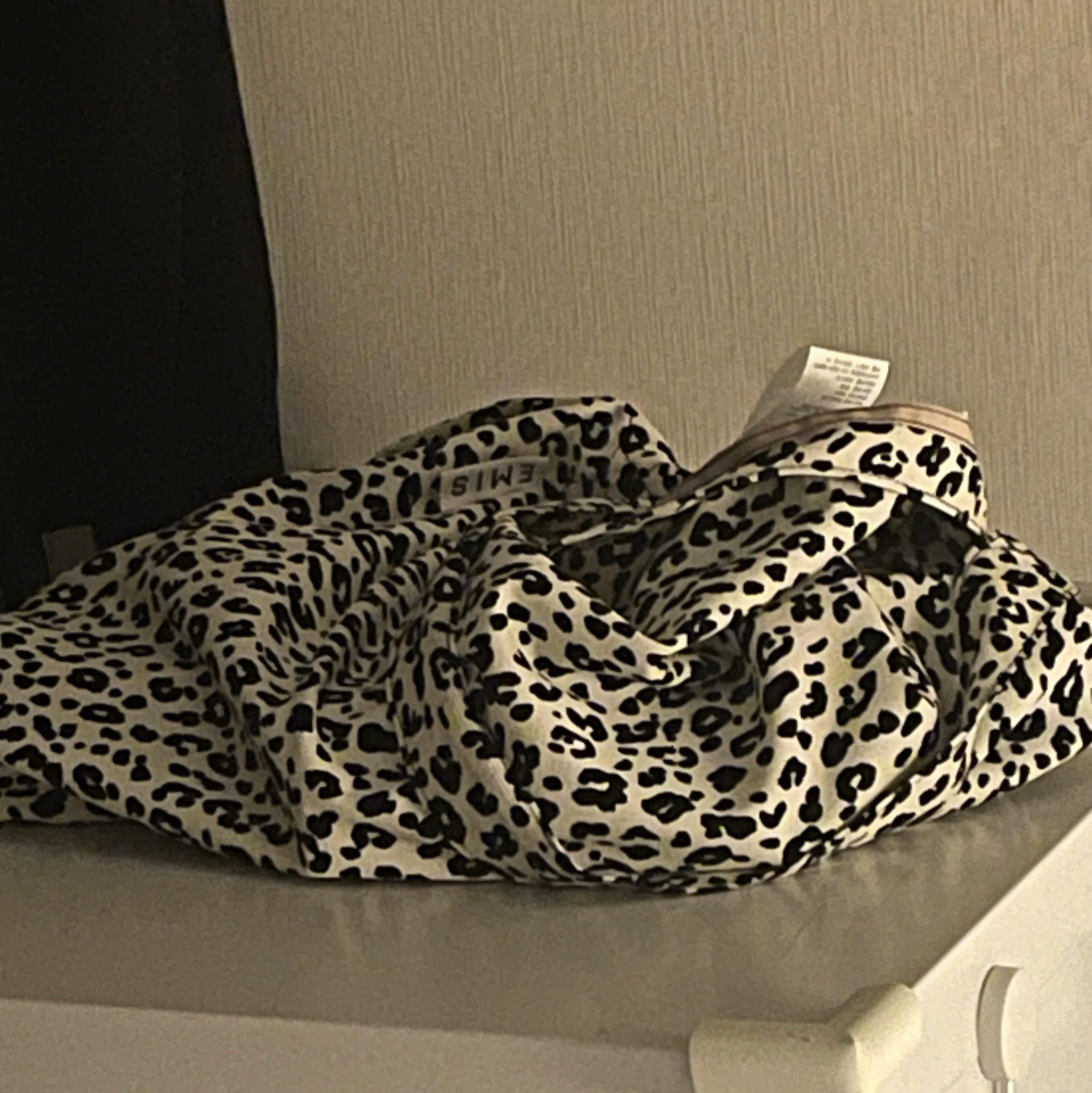 Emis 22Y Leopard Corduroy Eco Bag Ivory 착용 스타일