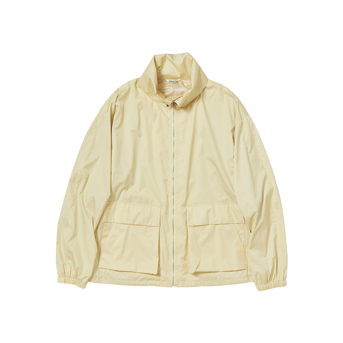 Auralee Hard Twist Polyester Satin Laminate Zip Blouson Light Beige 상세 이미지 1