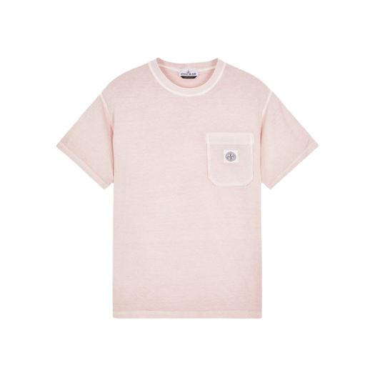 스톤 아일랜드 21957 피사토 트리트먼트 숏슬리브 오가닉 코튼 티셔츠 핑크 - 24SS