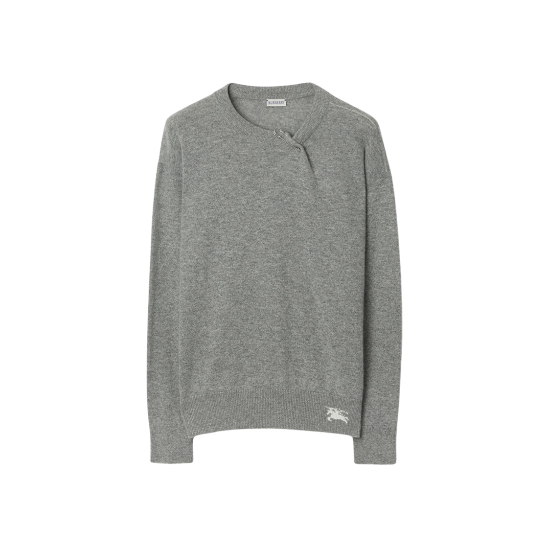 (W) Burberry Cashmere Sweater Light Grey Melange 상세 이미지 1