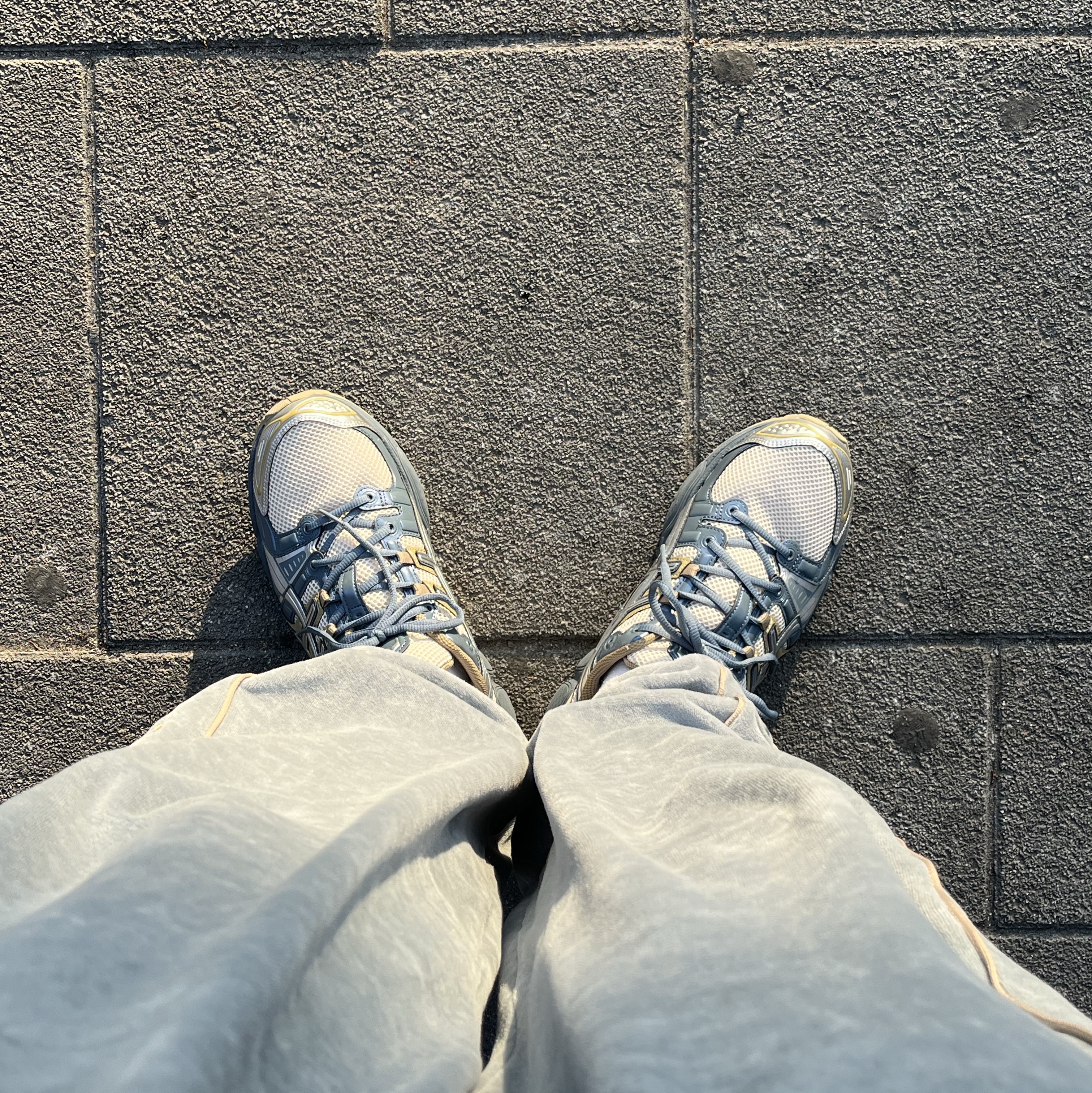 Asics Gel-Nimbus 9 Oatmeal Ironclad 착용 스타일