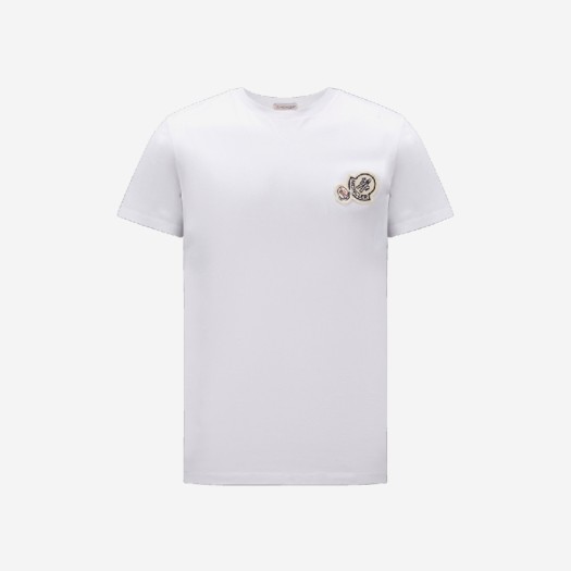 몽클레르 더블 로고 티셔츠 화이트 - 23FW