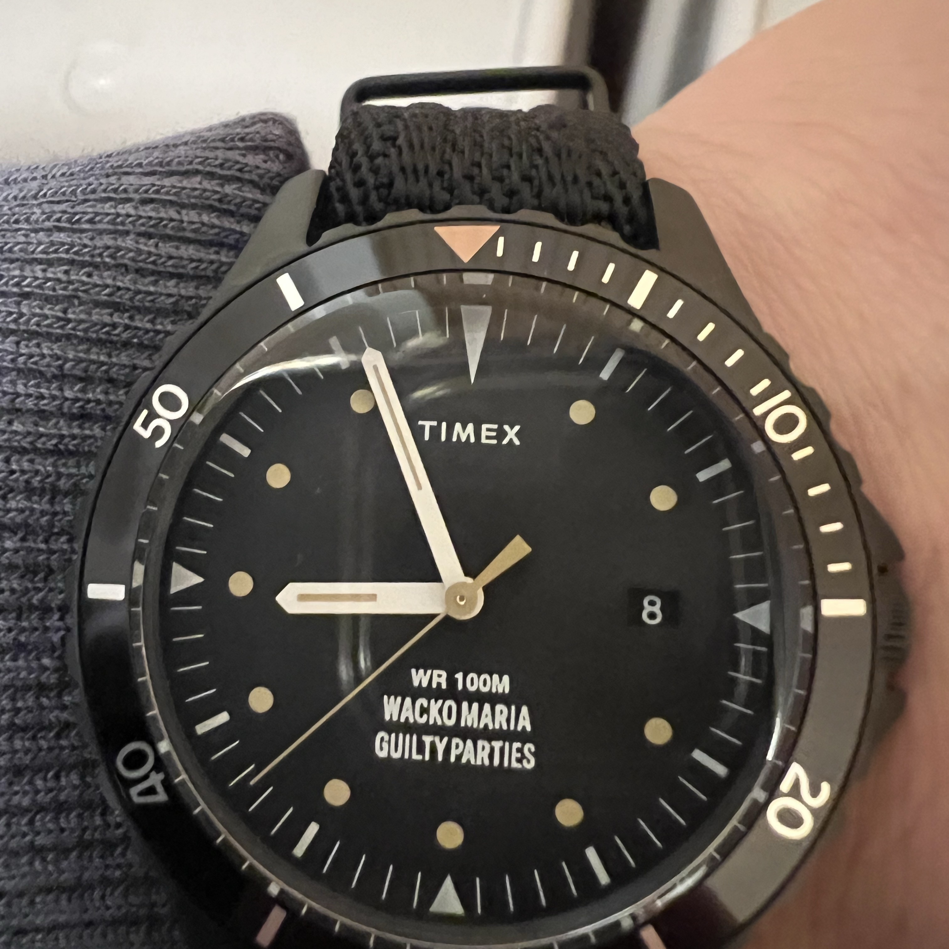 Timex x Wacko Maria x END. Navi 38 Giftset Leopard & Black 착용 스타일 - 3