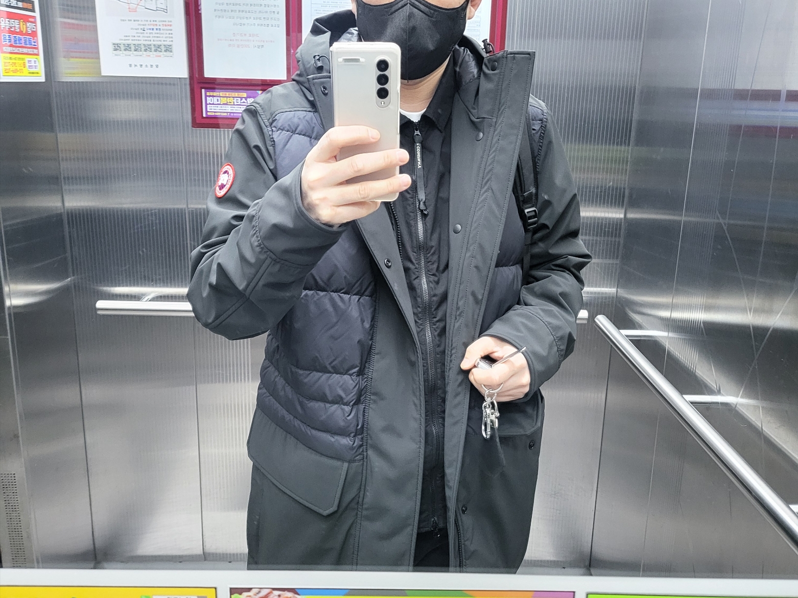 Canada Goose Breton Coat Black 착용 스타일