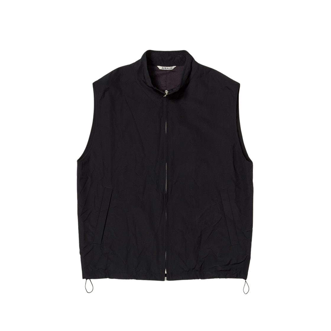 Auralee High Count Wool Poplin Vest Black 상세 이미지 1