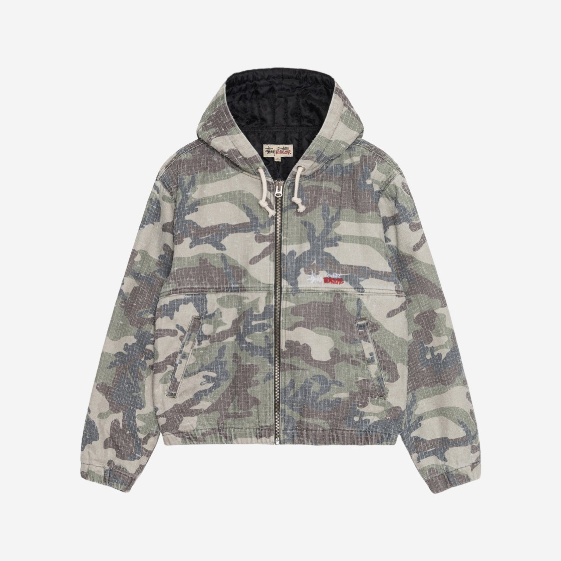 Stussy Work Jacket Camo Canvas Needlepunch Woodland Camo 상세 이미지 1