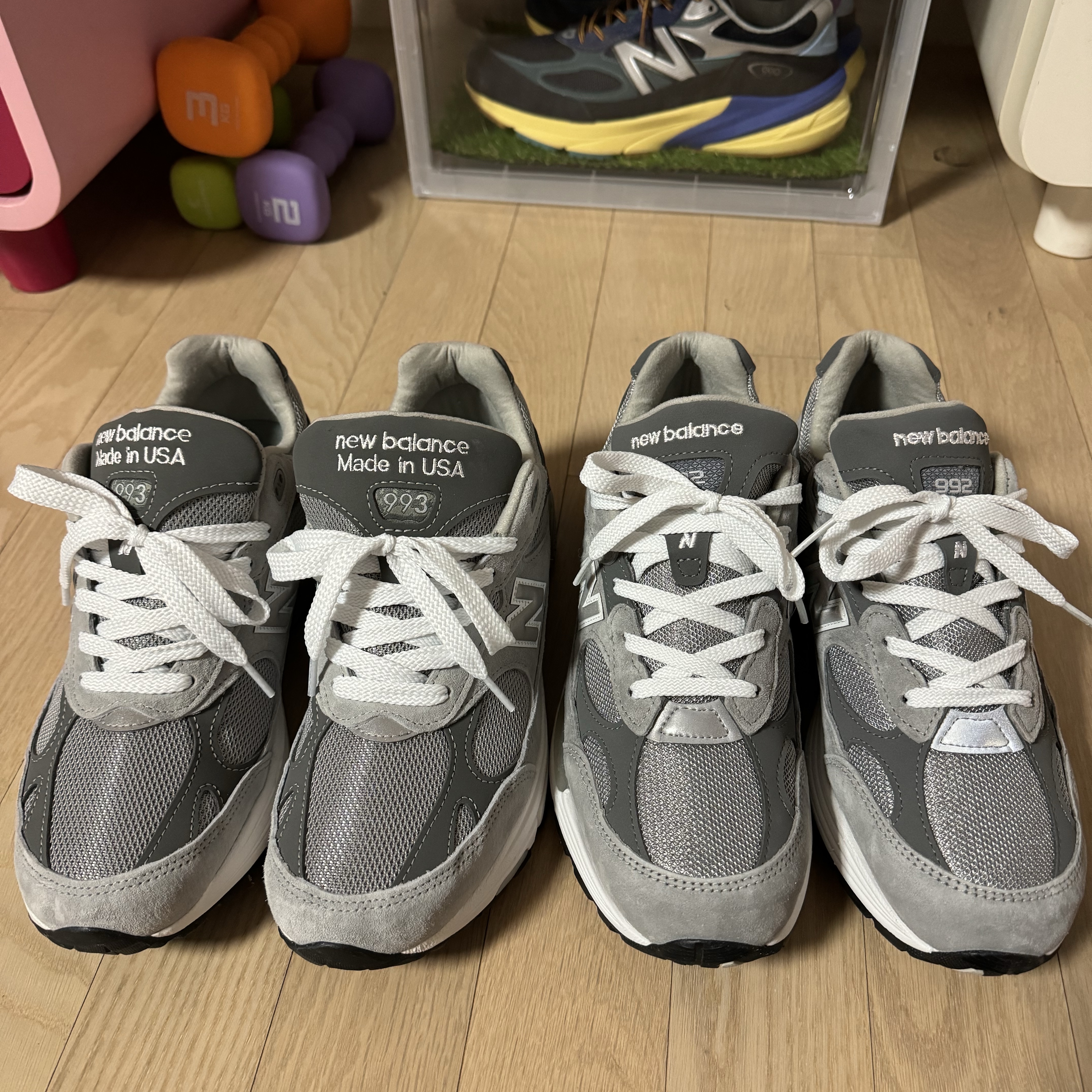 New Balance 992 Made in USA Grey - D Standard 착용 스타일 - 1