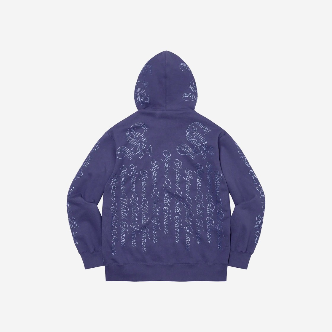 Supreme Rhinestone Zip Up Hooded Sweatshirt Washed Navy - 22SS 상세 이미지 2