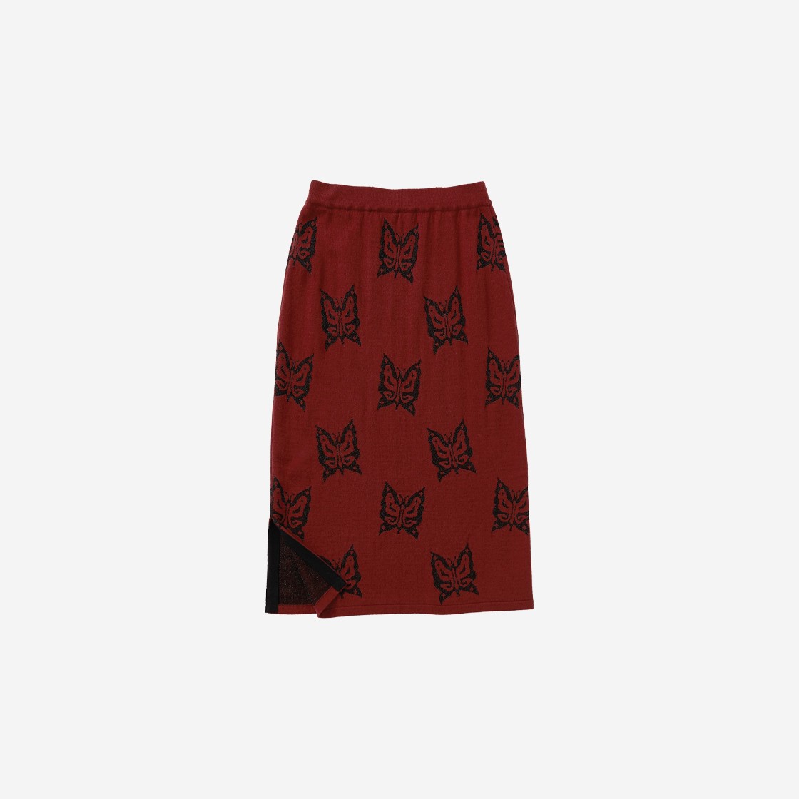 Gyeong Metallic Logo Knit Skirt Red Brown 상세 이미지 1