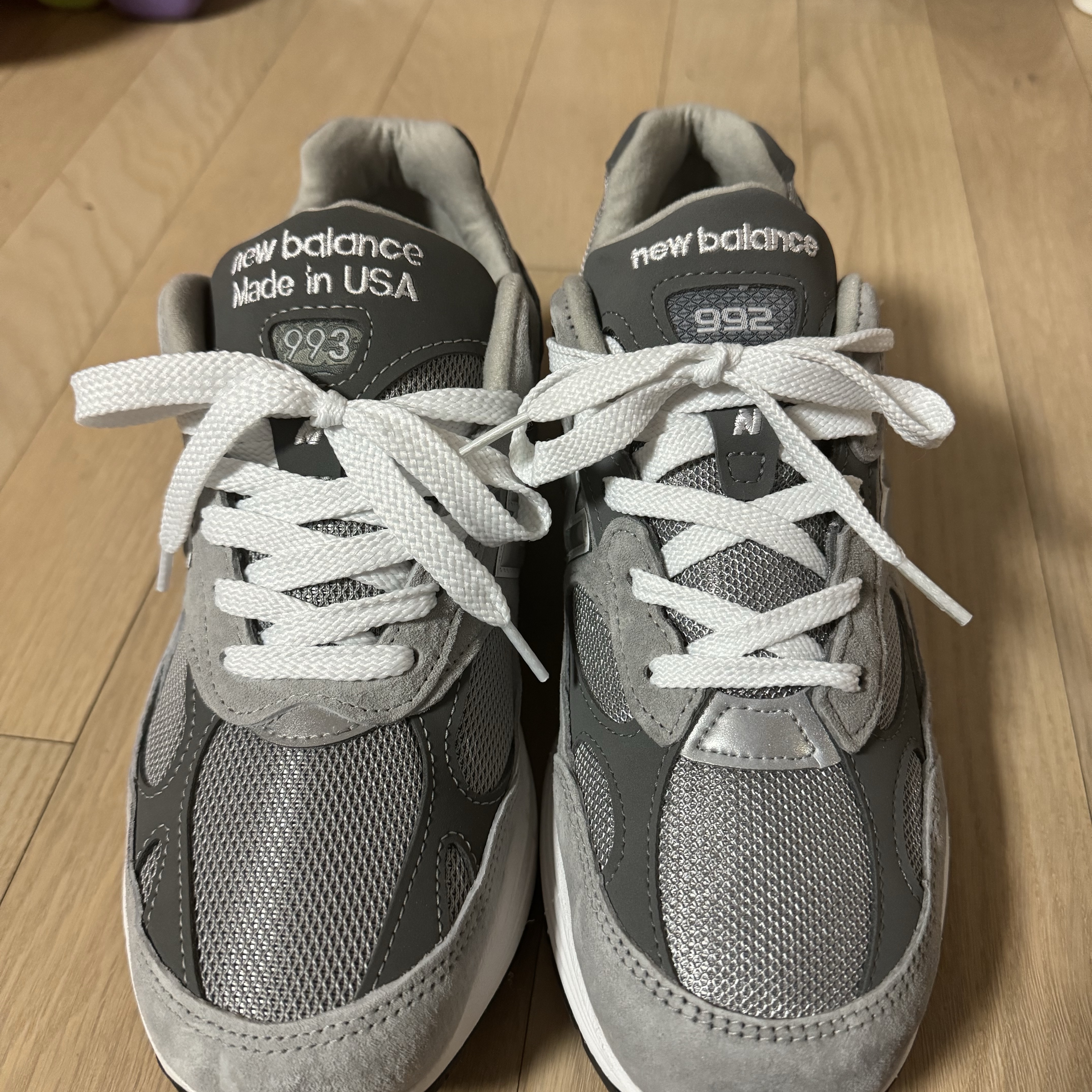 New Balance 992 Made in USA Grey - D Standard 착용 스타일 - 3