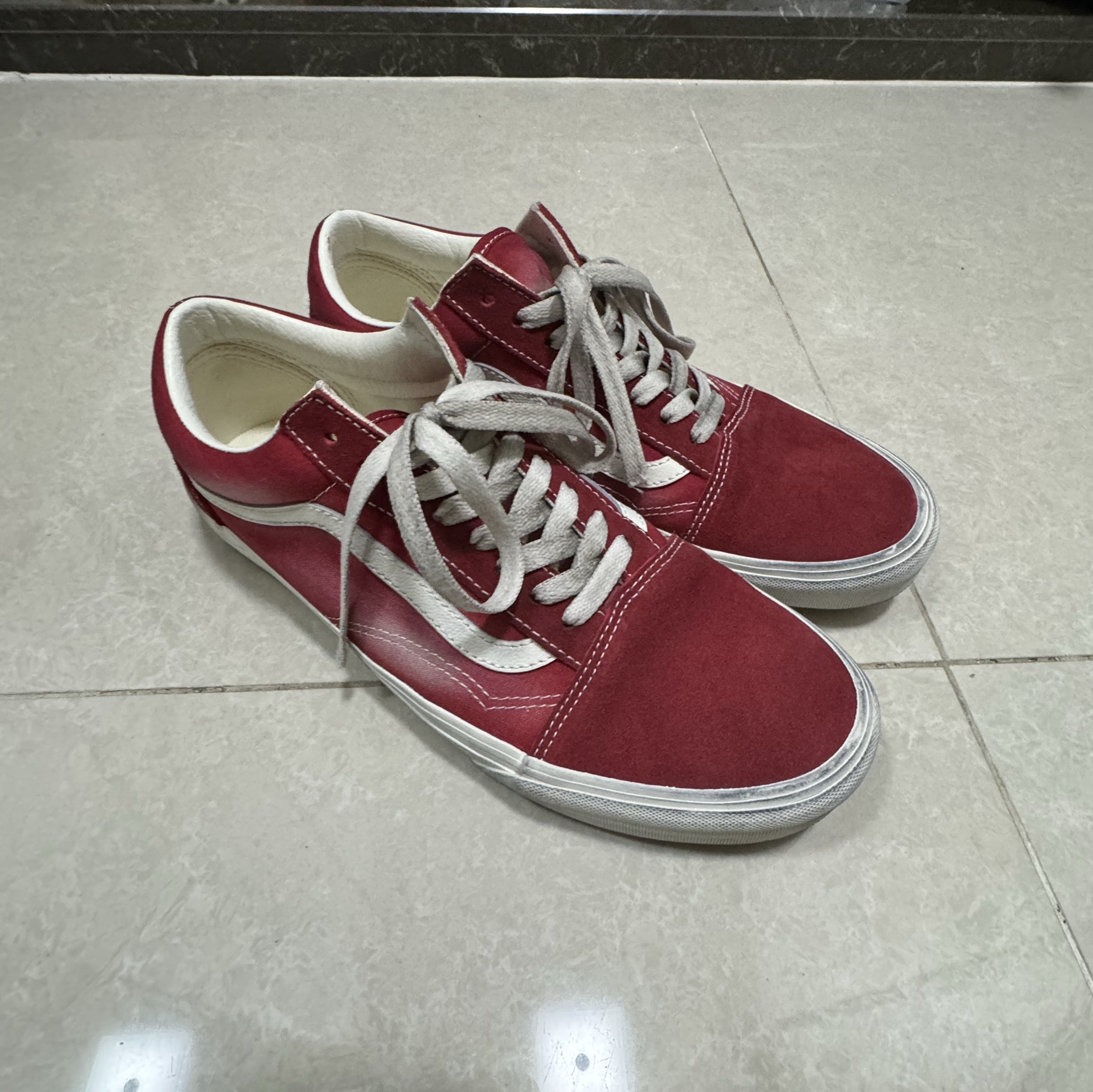 Vans Old Skool Wave Washed Red 착용 스타일 - 1