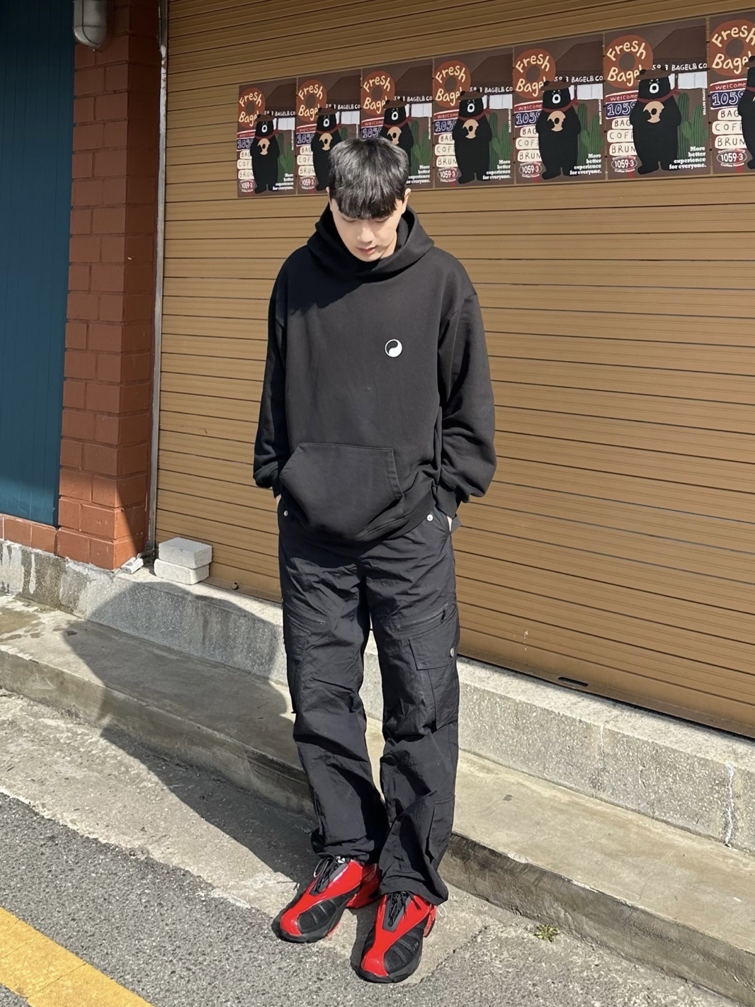 Fila Replica 2002 Black Red 착용 스타일 - 2