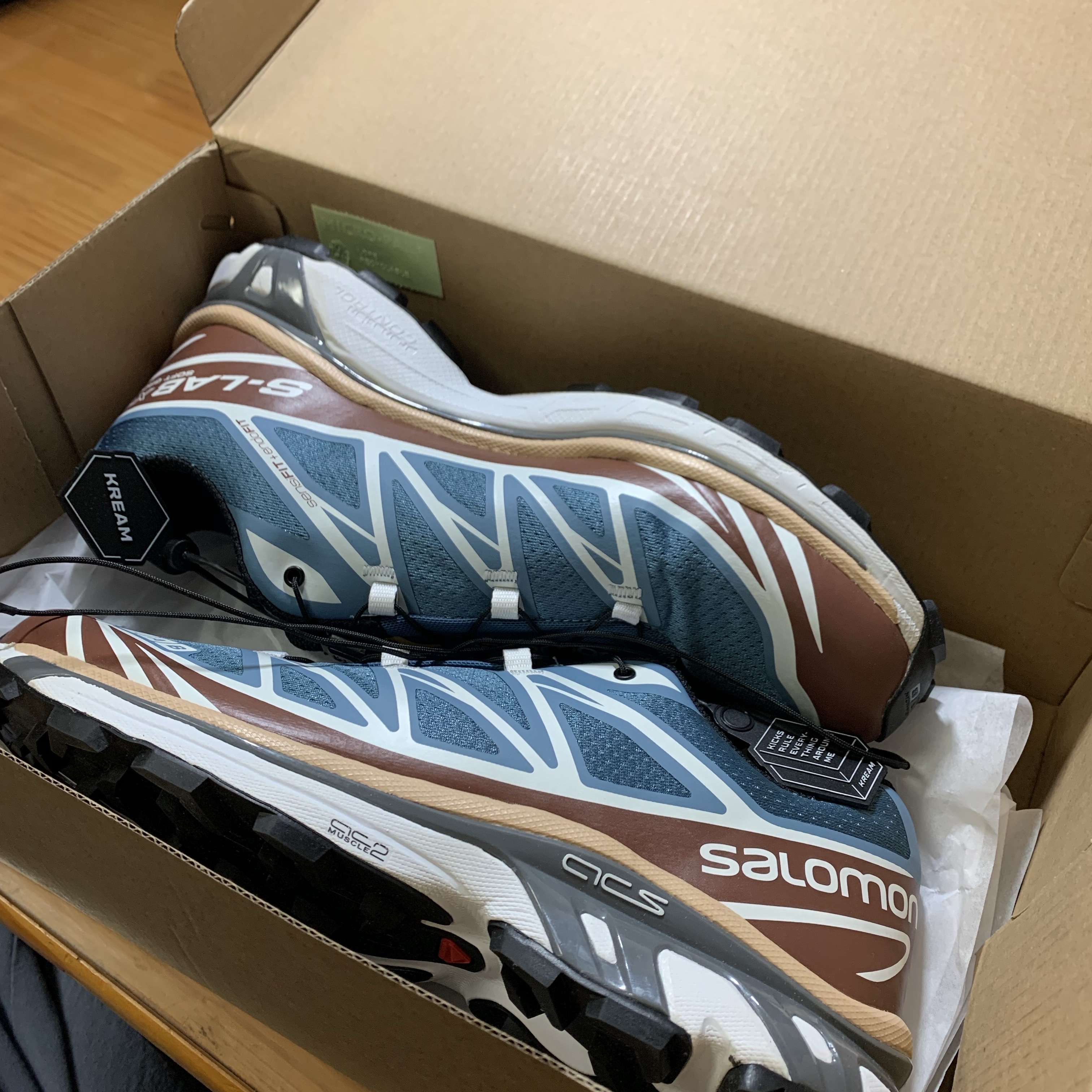 Salomon XT-6 Aegean Blue Tortoise Shell 착용 스타일
