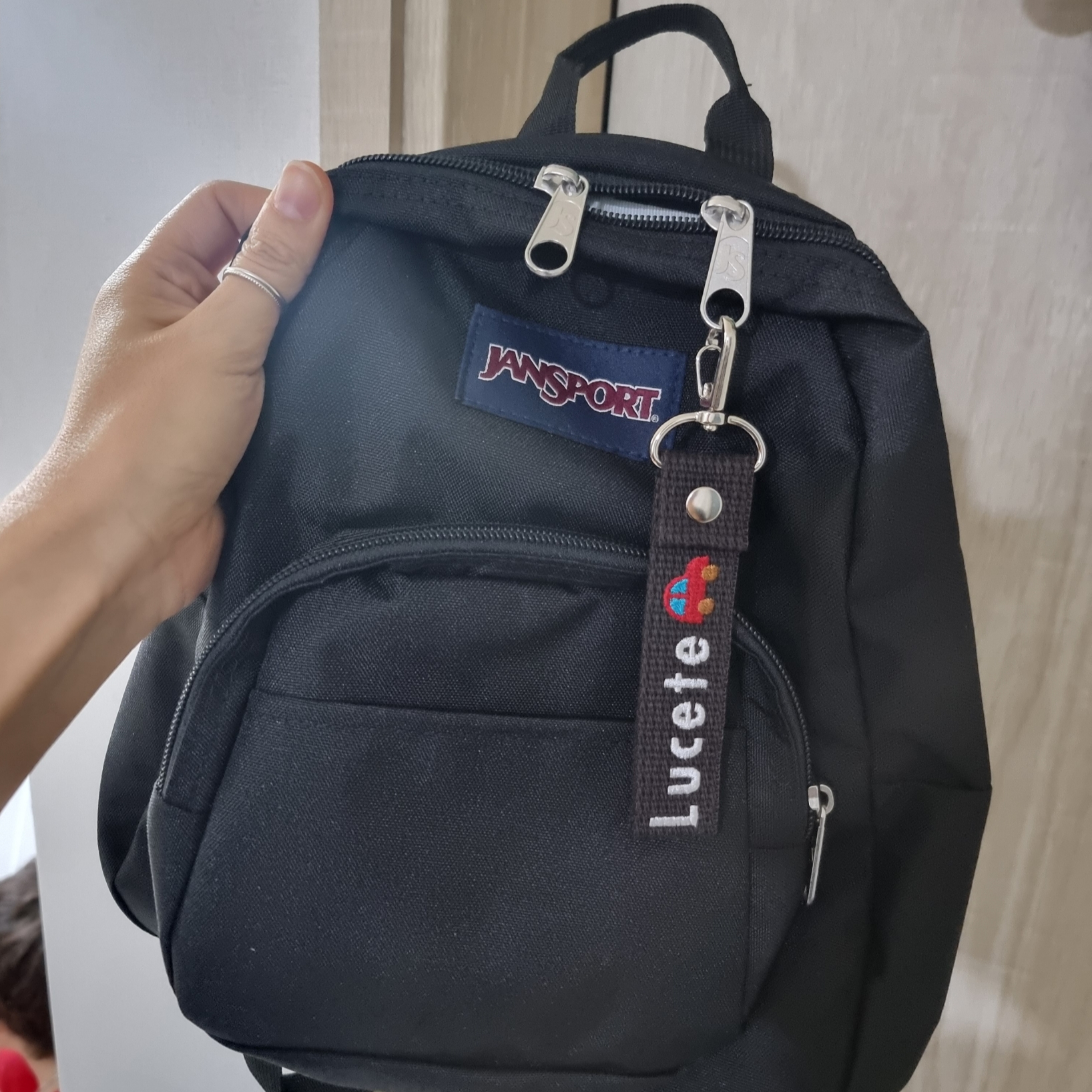 Jansport Half Pint Mini Backpack Black 착용 스타일 - 2