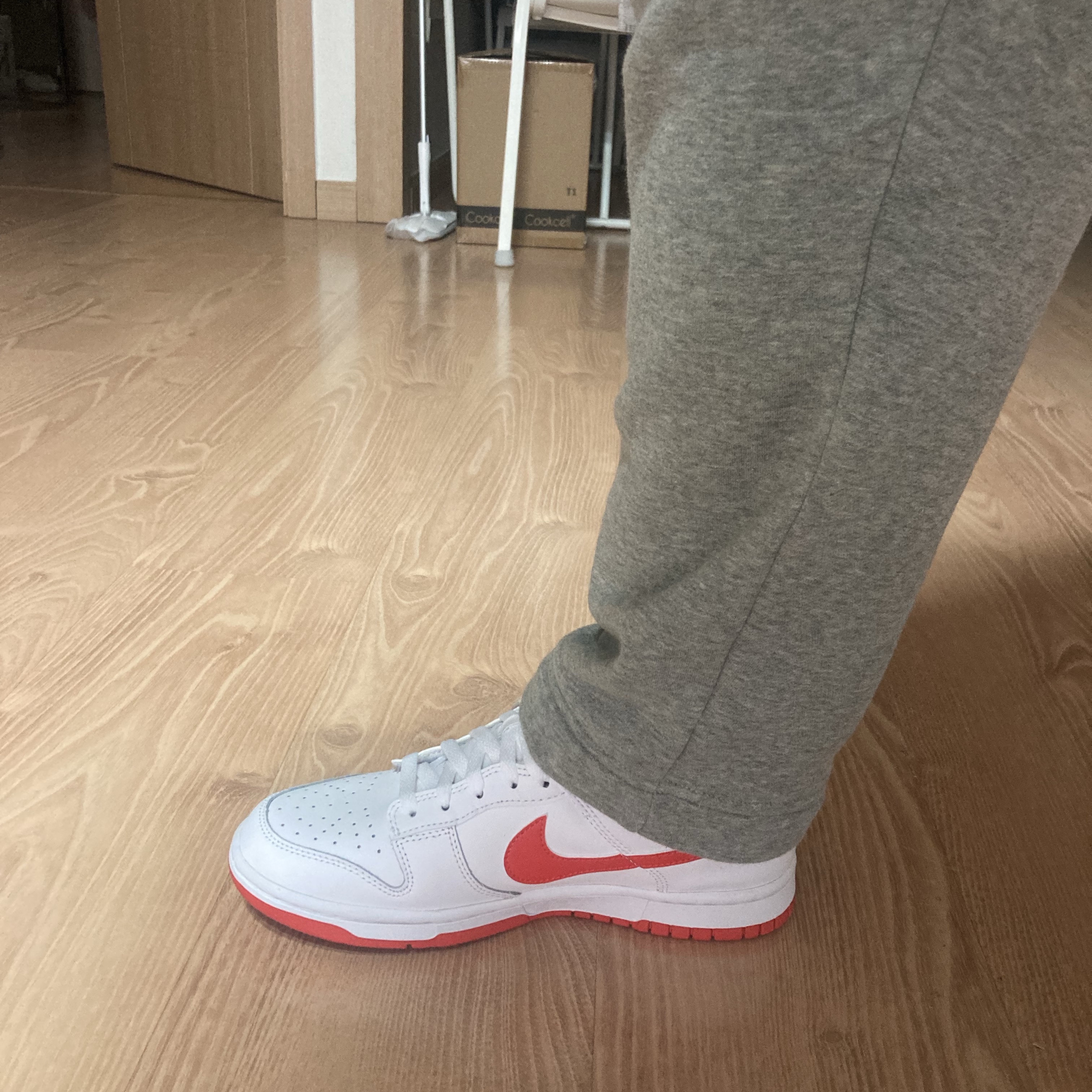 Nike Dunk Low Retro White Picante Red 착용 스타일