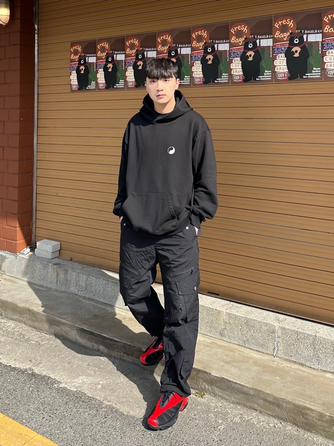 Fila Replica 2002 Black Red 착용 스타일 - 1