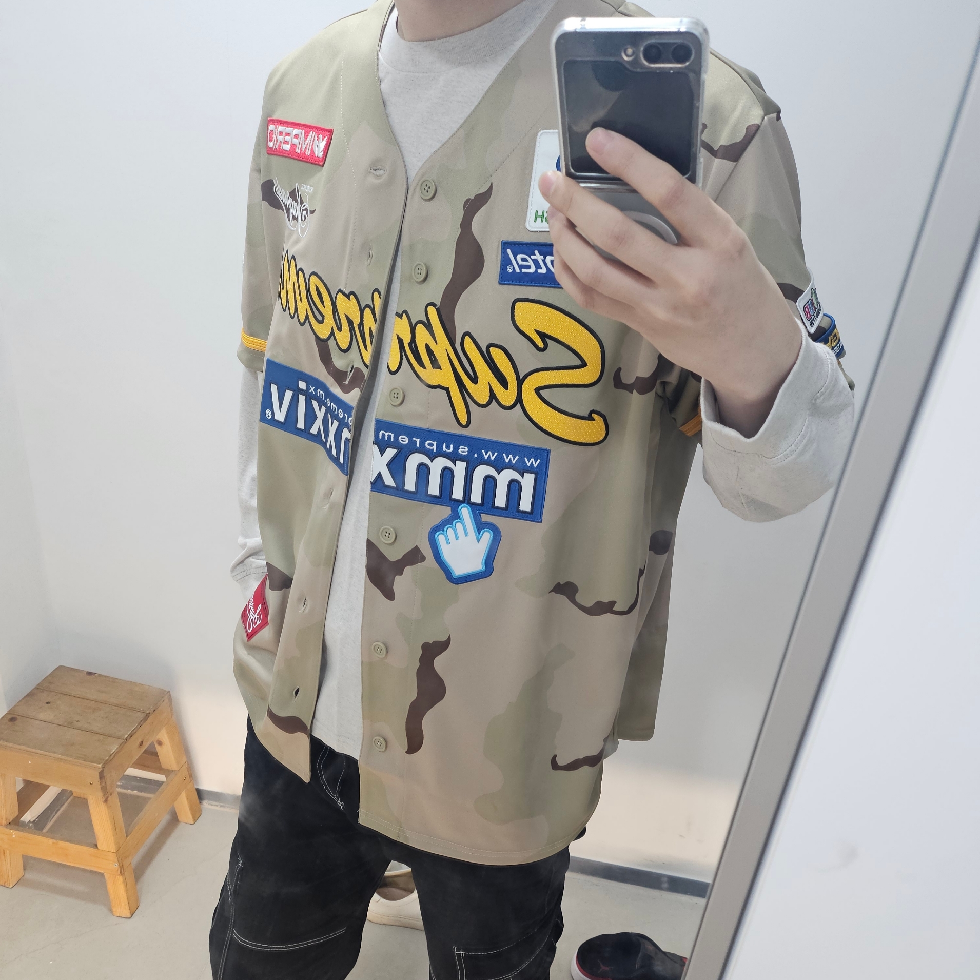Supreme Chosen One Baseball Jersey Desert Camo - 24SS 착용 스타일 - 1