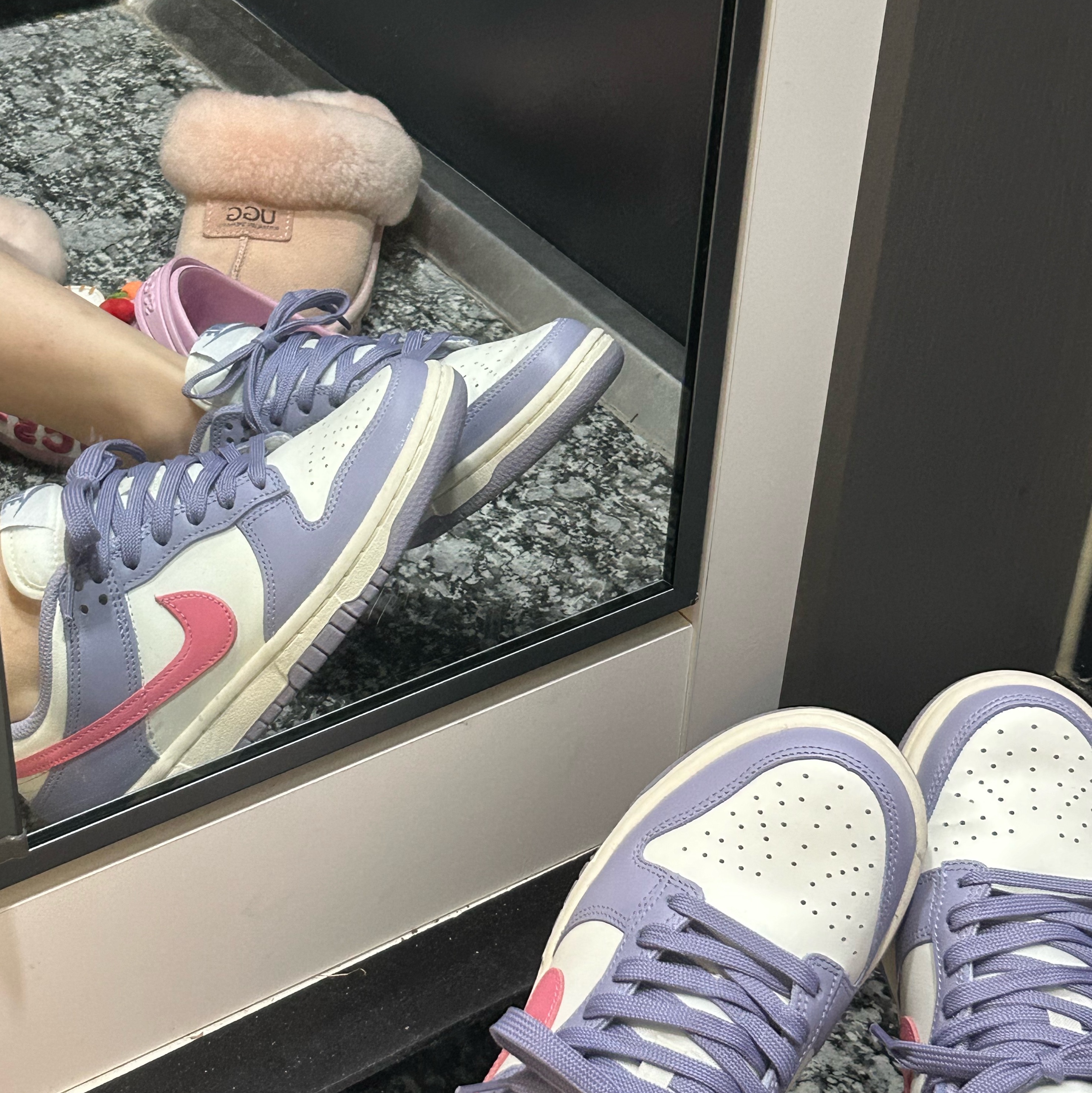 (W) Nike Dunk Low Indigo Haze Coral Chalk 착용 스타일