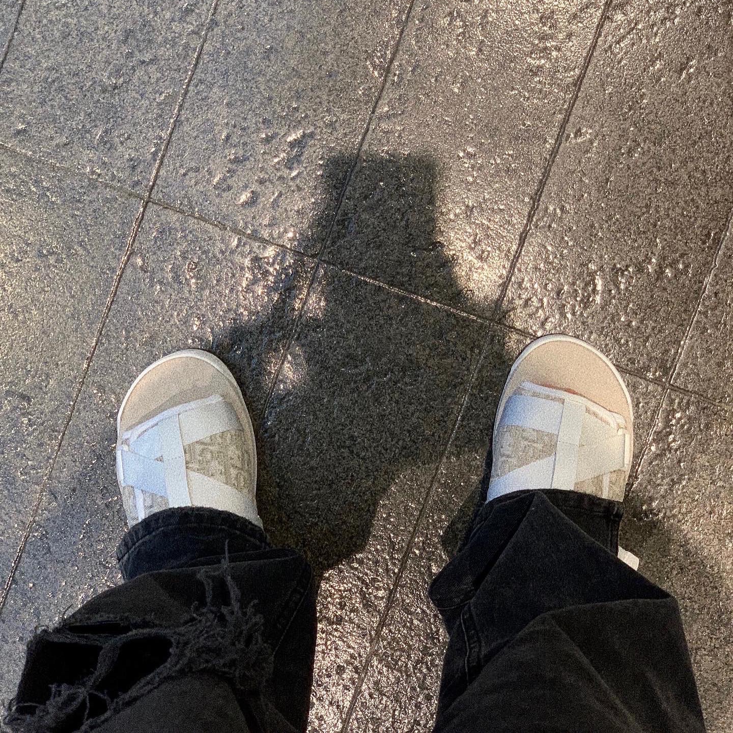 Dior Alpha Sandal Dior Oblique Jacquard Off White, Telfar Small Shopping Bag Silver 착용 스타일 - 3