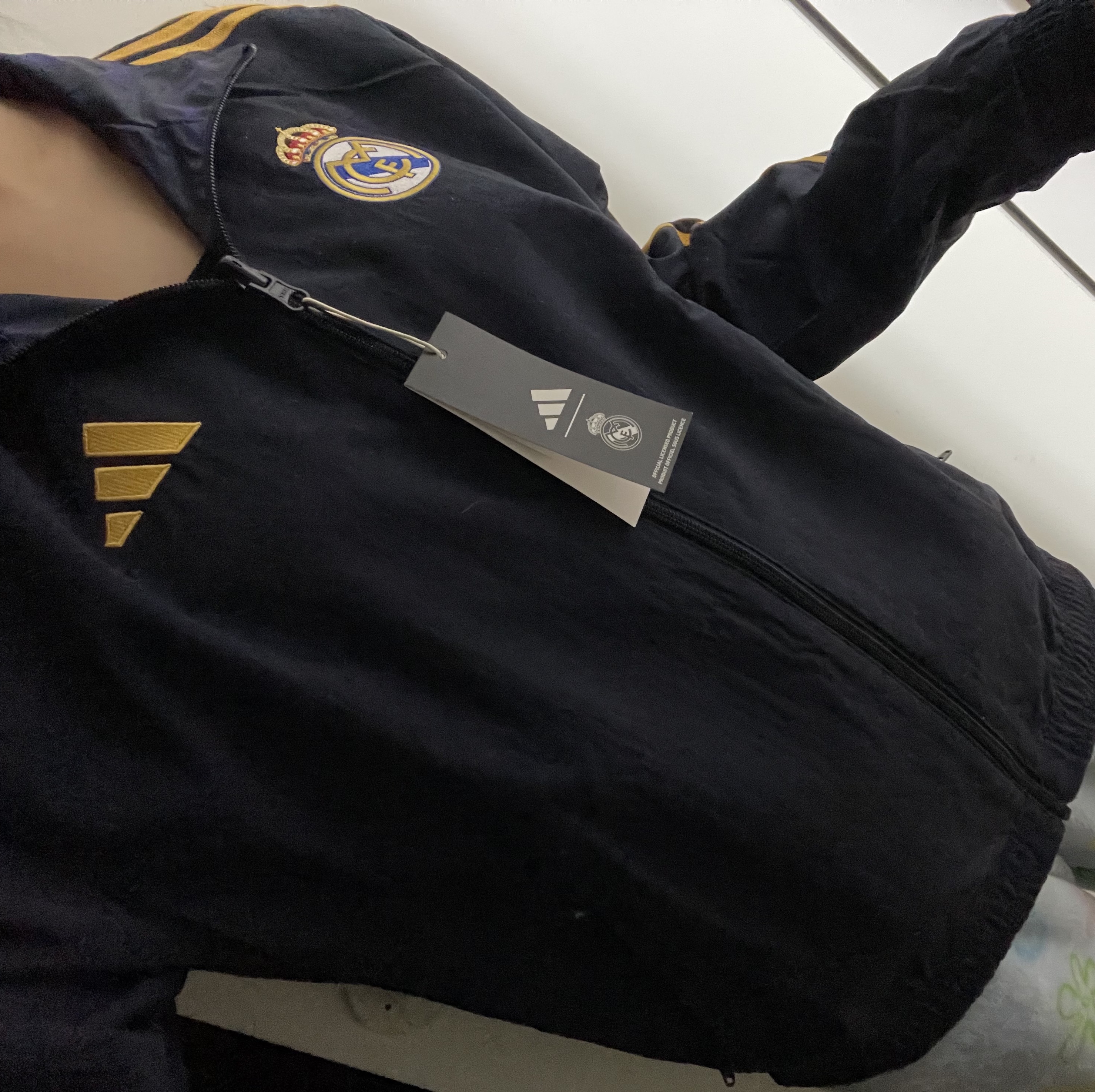 Adidas Real Madrid Anthem Jacket Legend Ink - KR Sizing 착용 스타일 - 2
