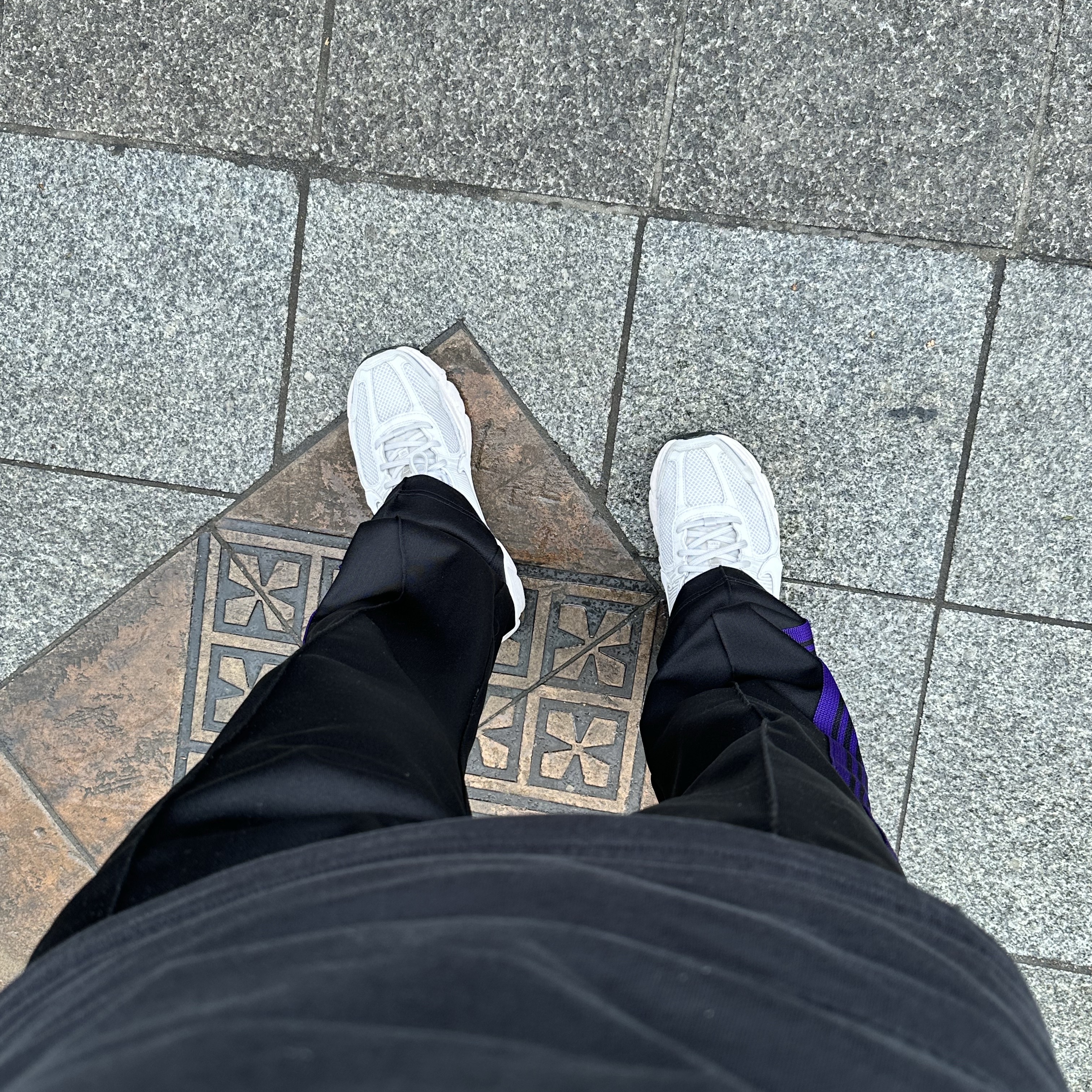 Needles Narrow Track Pants Velour Blue, Needles Narrow Track Pants C/PE Velour Purple 착용 스타일 - 2