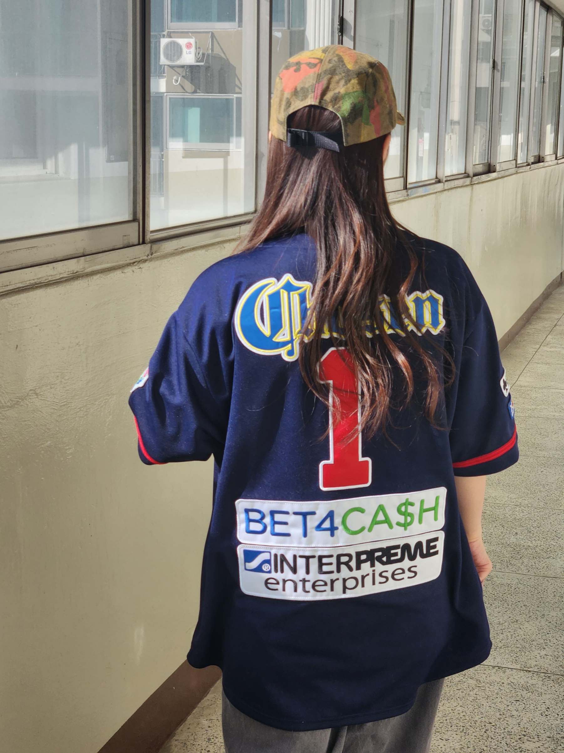 Supreme Chosen One Baseball Jersey Navy - 24SS, Supreme Washed Canvas Camp Cap Tan Camo - 24SS 착용 스타일 - 2