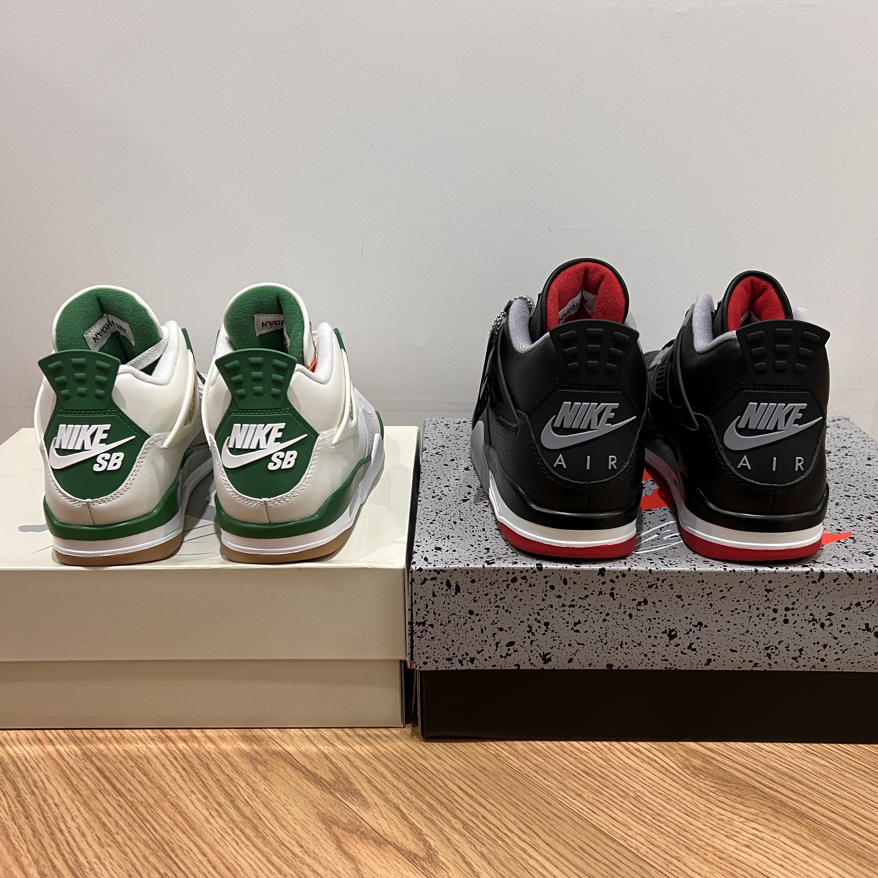 Jordan 4 Retro Bred Reimagined, Jordan 4 x Nike SB Retro SP Pine Green 착용 스타일 - 2