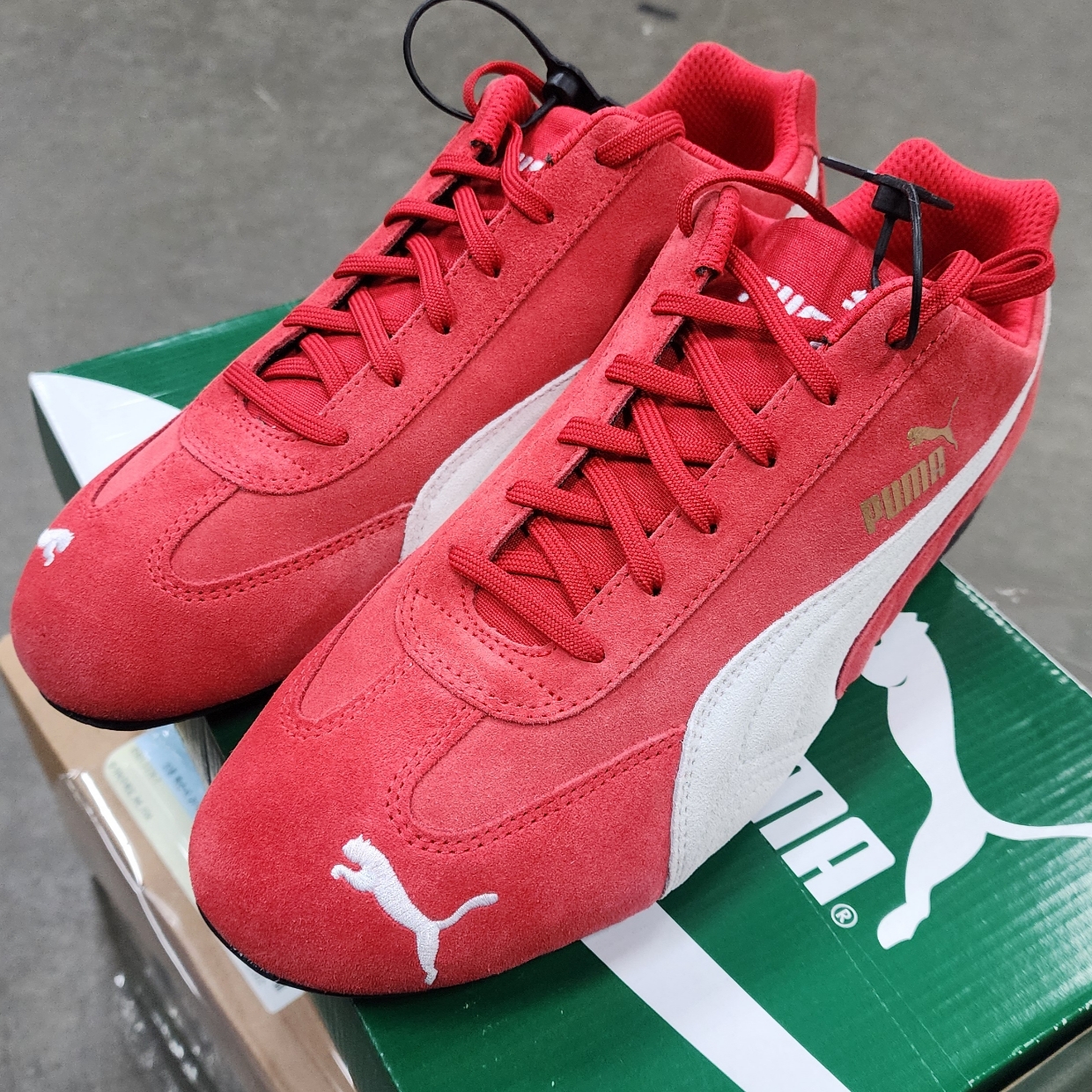 Puma Speedcat LS High Risk Red White 착용 스타일 - 1