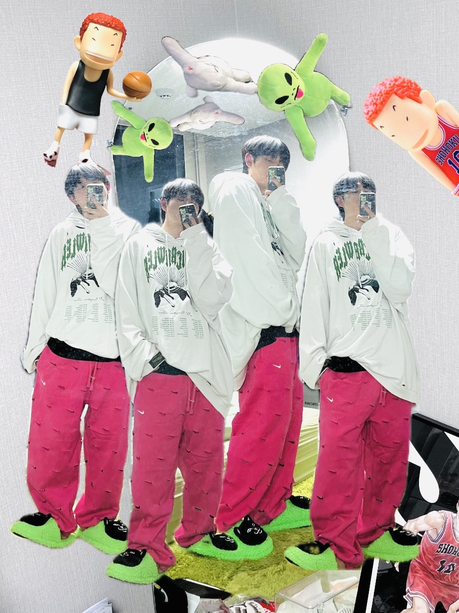 Nike x Jacquemus Swoosh Pants Watermelon - Asia 착용 스타일