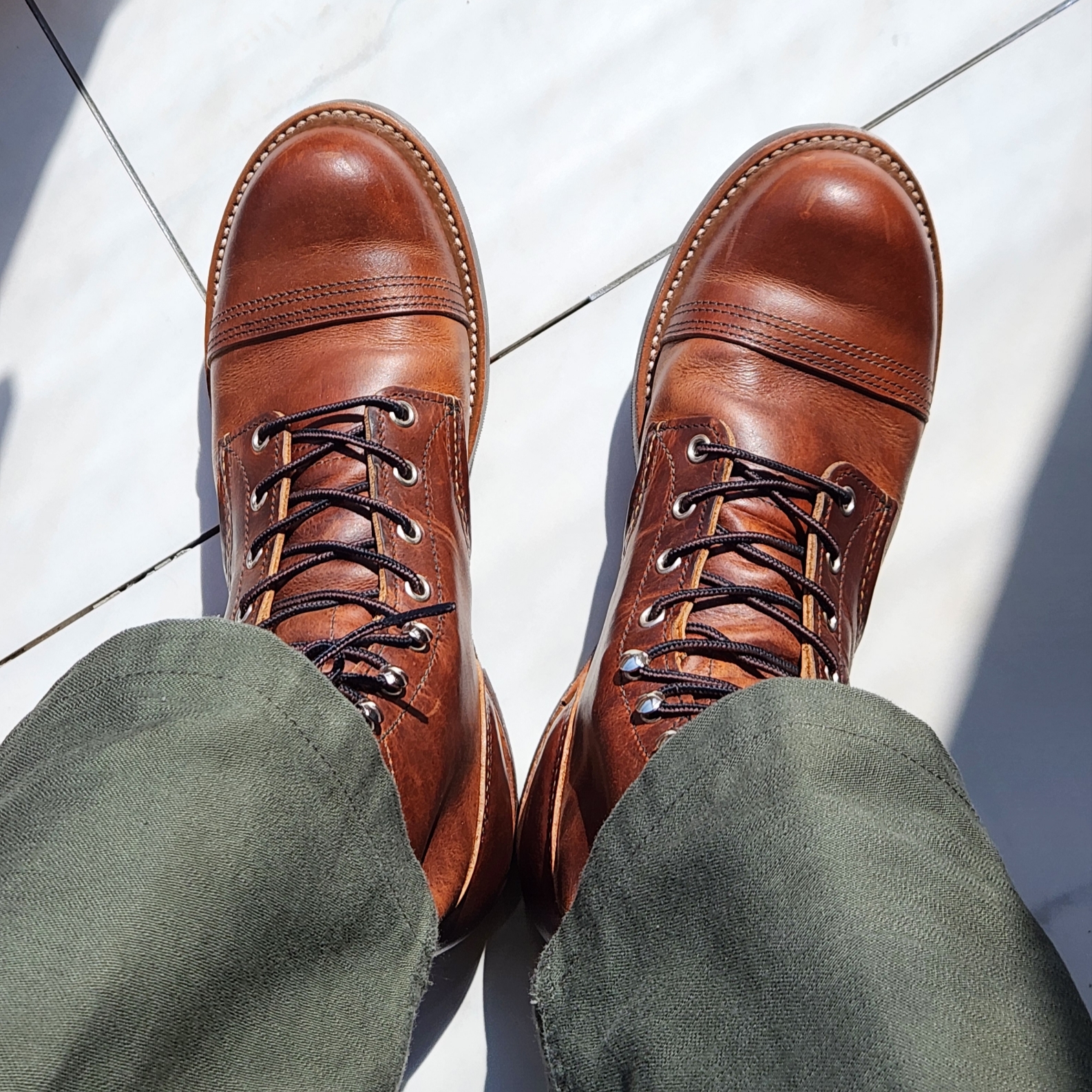 Patagonia 50th Anniversary Cotton Down Jacket Pitch Blue, Red Wing Iron Ranger 8085 Copper Rough & Tough - D 착용 스타일 - 2