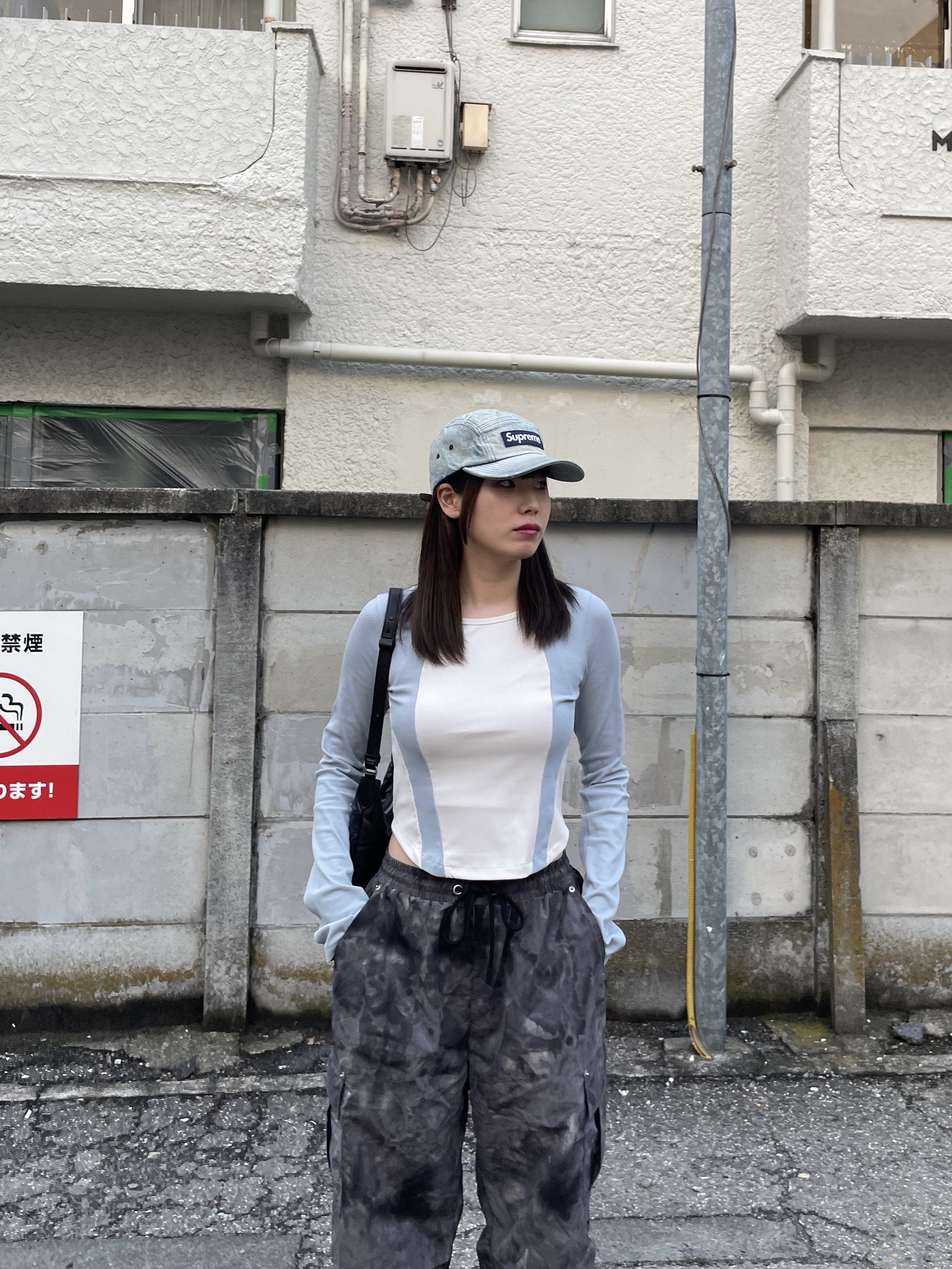Supreme Washed Chino Twill Camp Cap Dirty Indigo - 24SS, Dr. Martens Jadon High Boots Black 착용 스타일 - 6