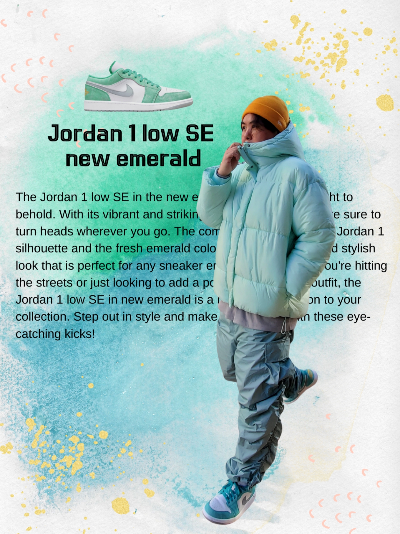 Jordan 1 Low SE New Emerald 착용 스타일