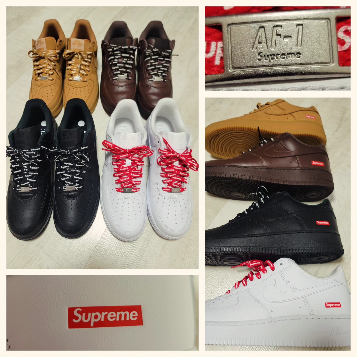 Nike x Supreme Air Force 1 Low Black, Supreme Overdyed Beanie Black 착용 스타일 - 2