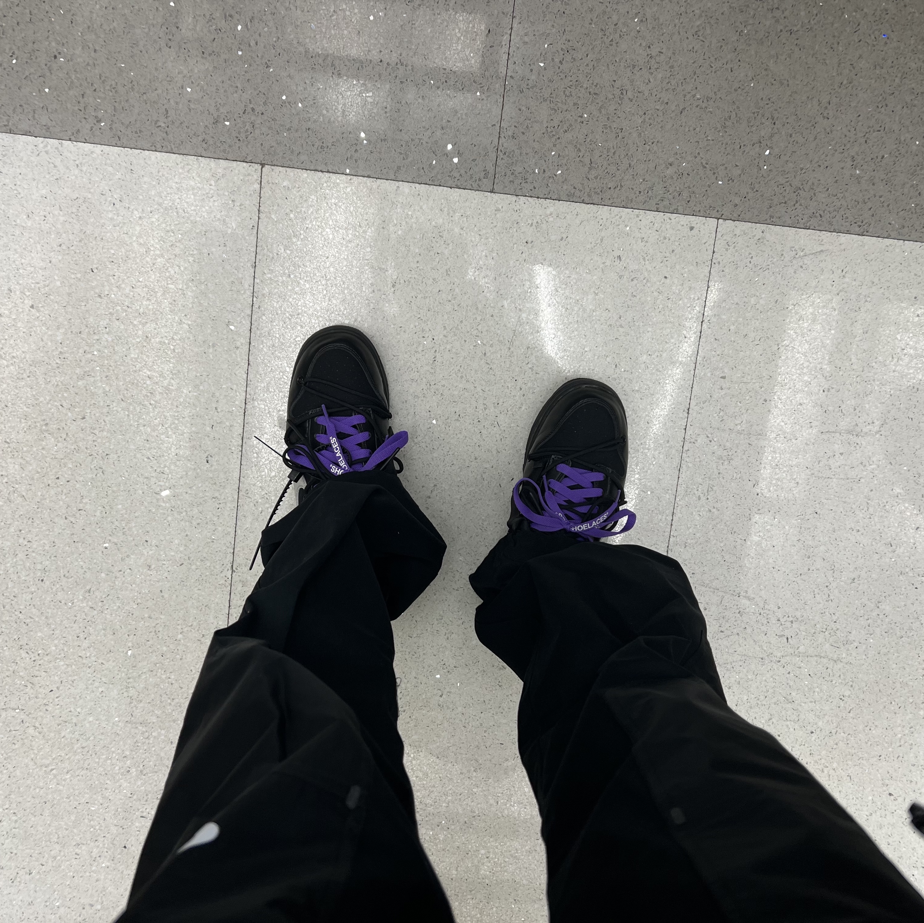 Nike x Off-White Dunk Low The 50 - Lot 50, Nike x Off-White NRG Pants Black 착용 스타일
