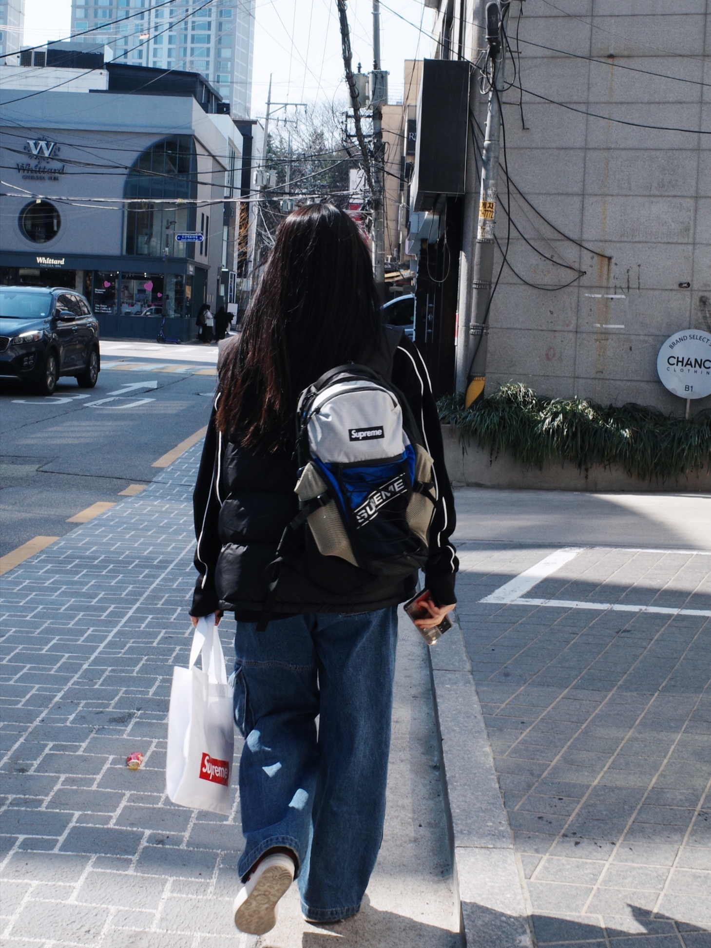 Supreme Backpack Blue - 23FW 착용 스타일