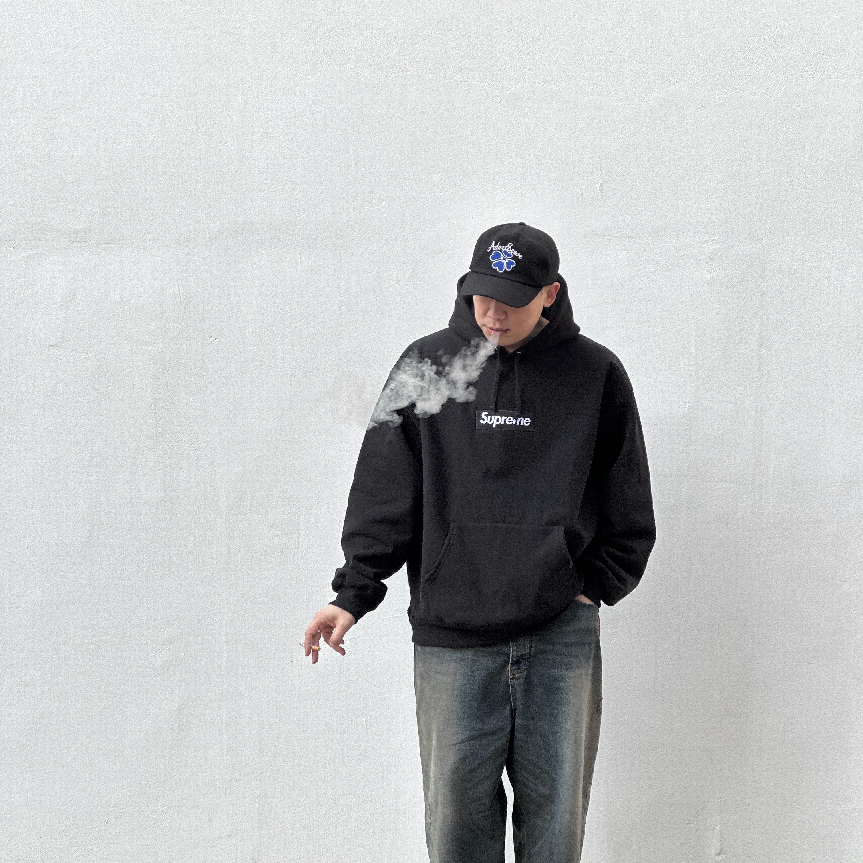 Supreme Box Logo Hooded Sweatshirt Black - 23FW 착용 스타일 - 2