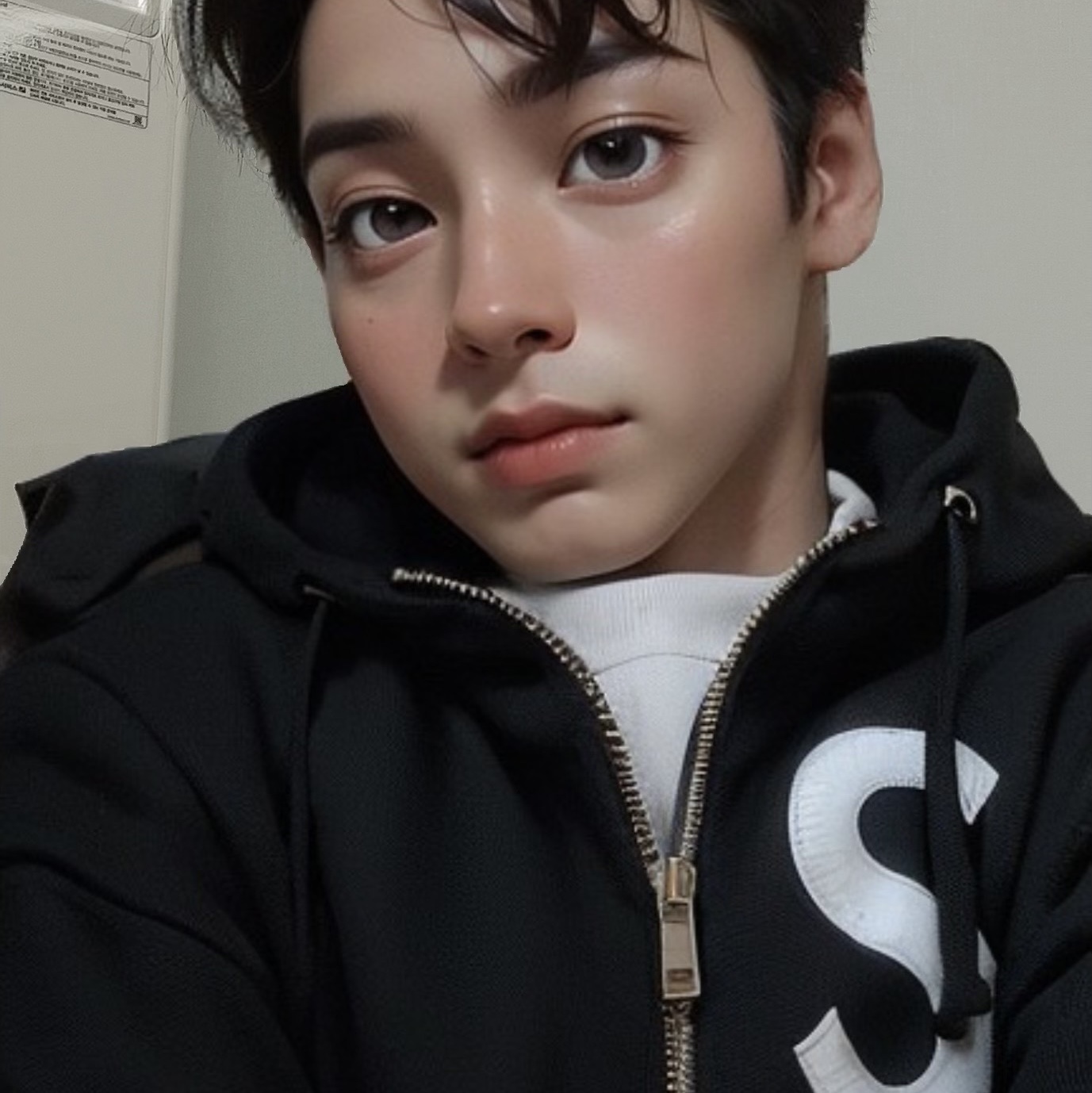 Supreme S Logo Zip Up Hooded Sweatshirt Black - 23FW 착용 스타일